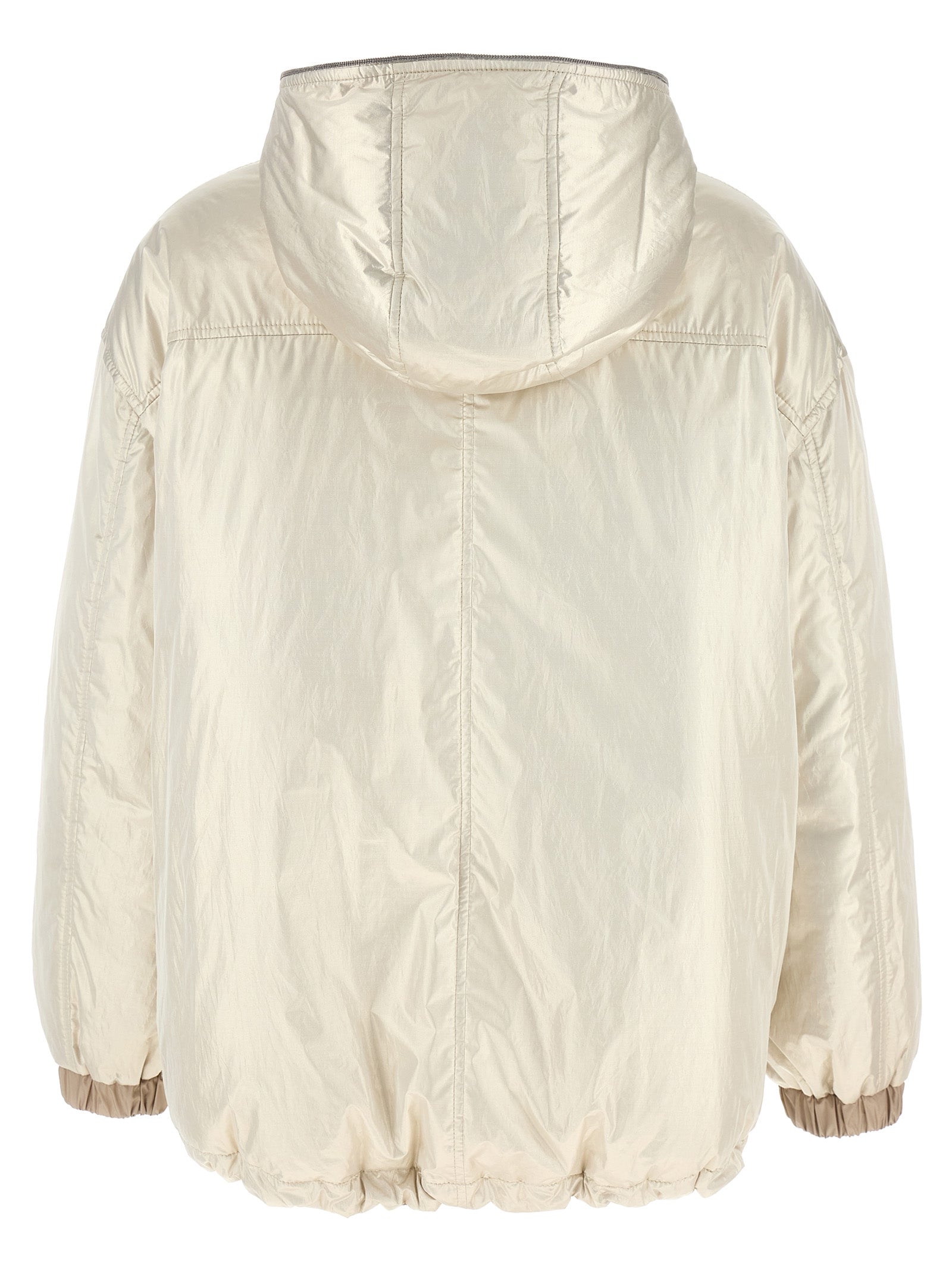 Brunello Cucinelli Beige Polyester Full-Length Jacket Brunello Cucinelli