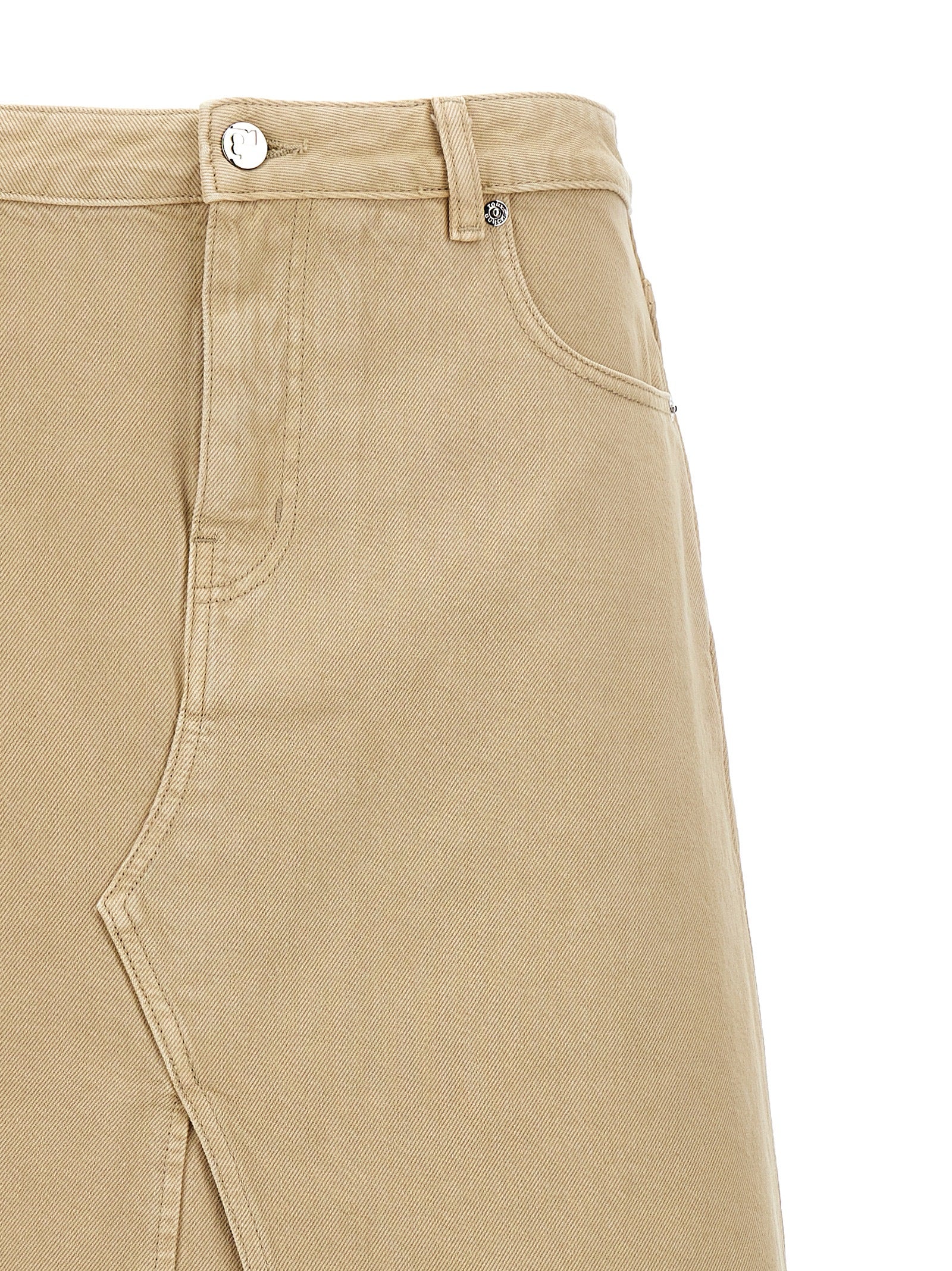 Tory Burch Beige Cotton Midi Skirt Tory Burch