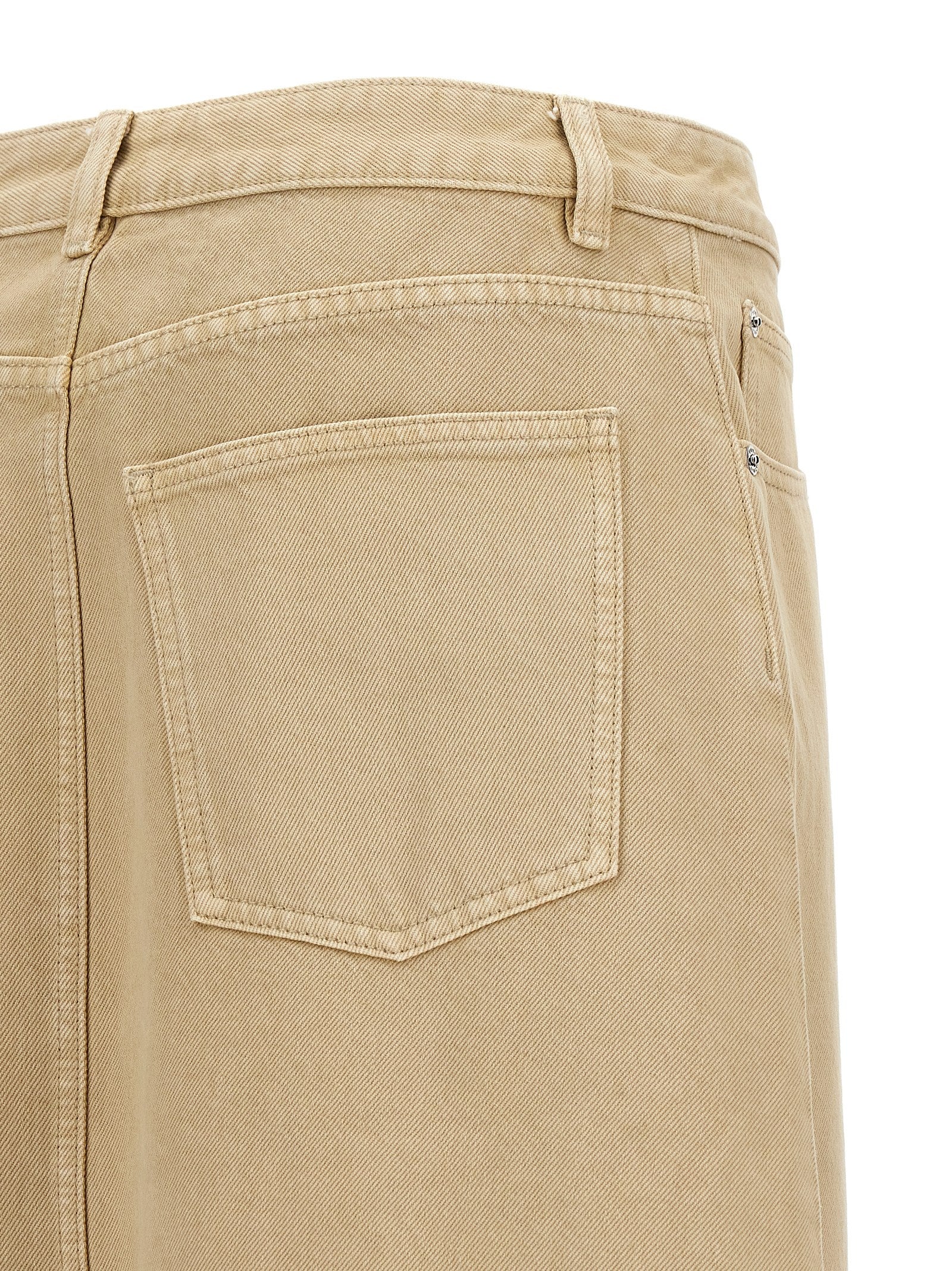 Tory Burch Beige Cotton Midi Skirt Tory Burch