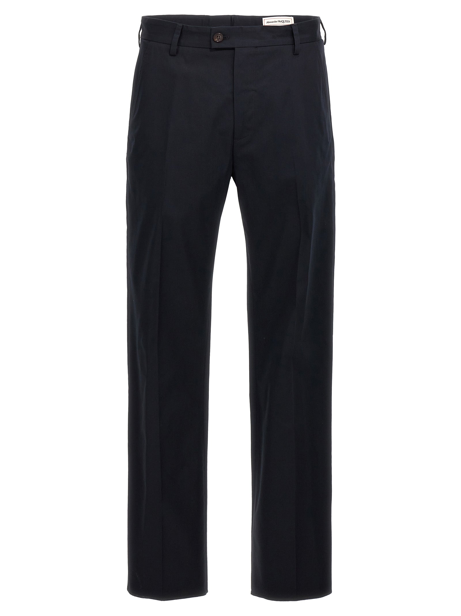 Alexander McQueen Blue Cotton Casual Pants Alexander McQueen