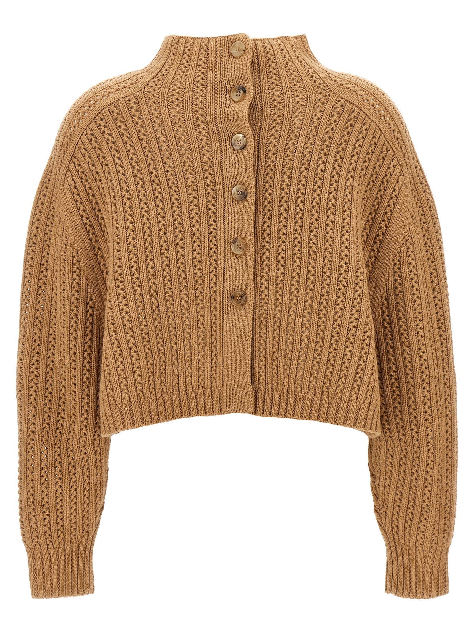 Max Mara Beige Wool Cardigan Max Mara