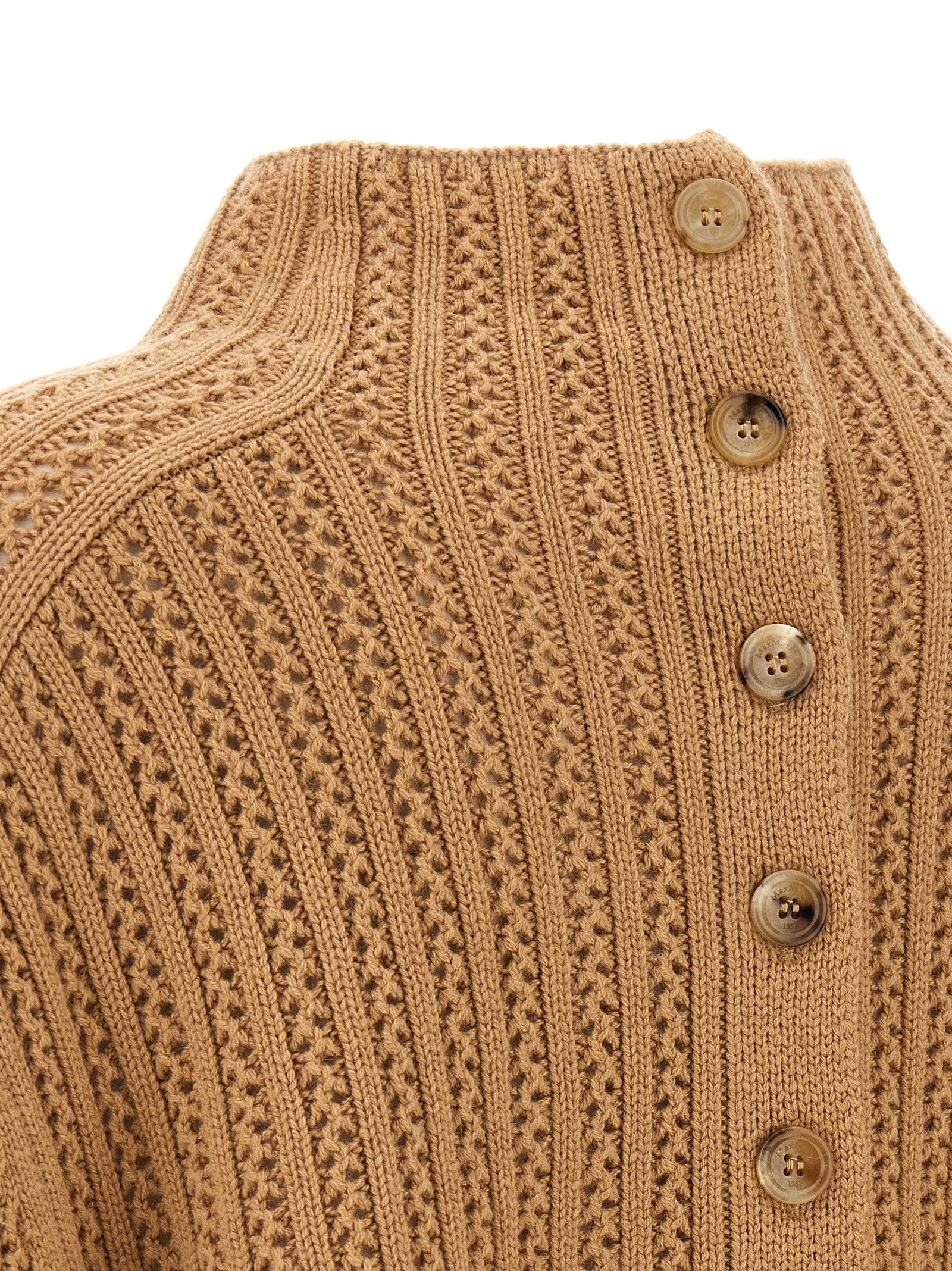 Max Mara Beige Wool Cardigan Max Mara