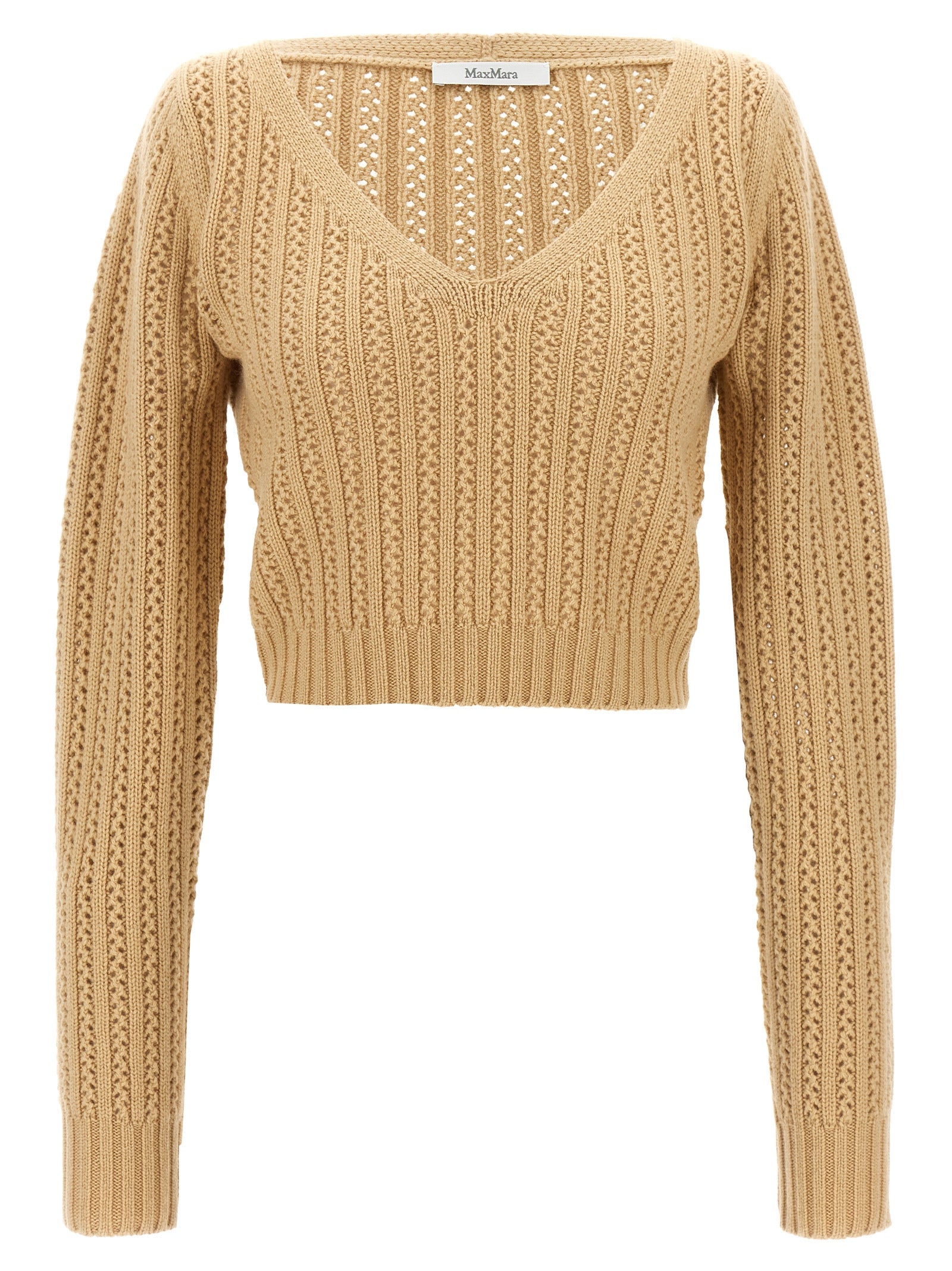 Max Mara Beige Wool Cardigan Max Mara