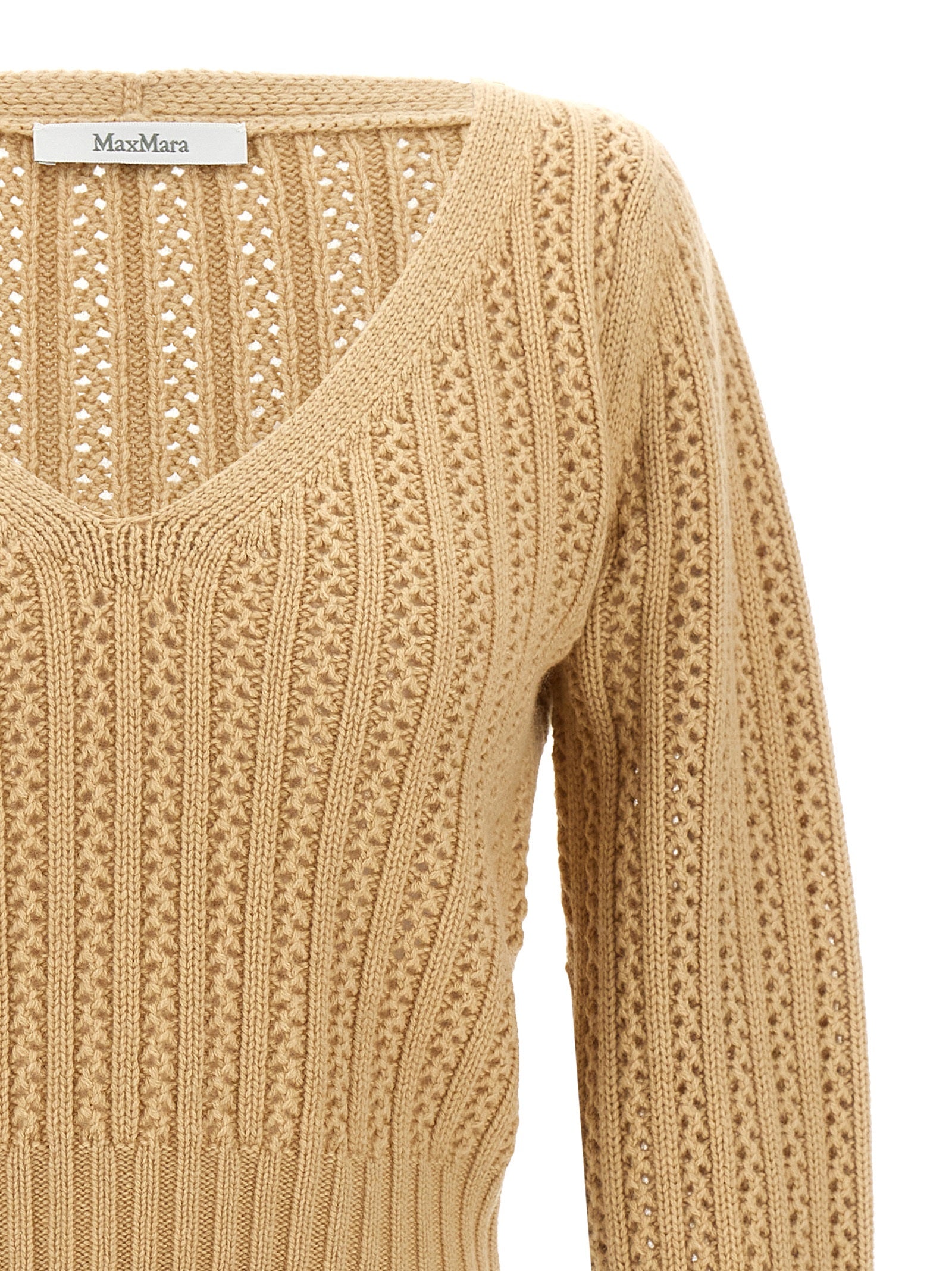Max Mara Beige Wool Cardigan Max Mara