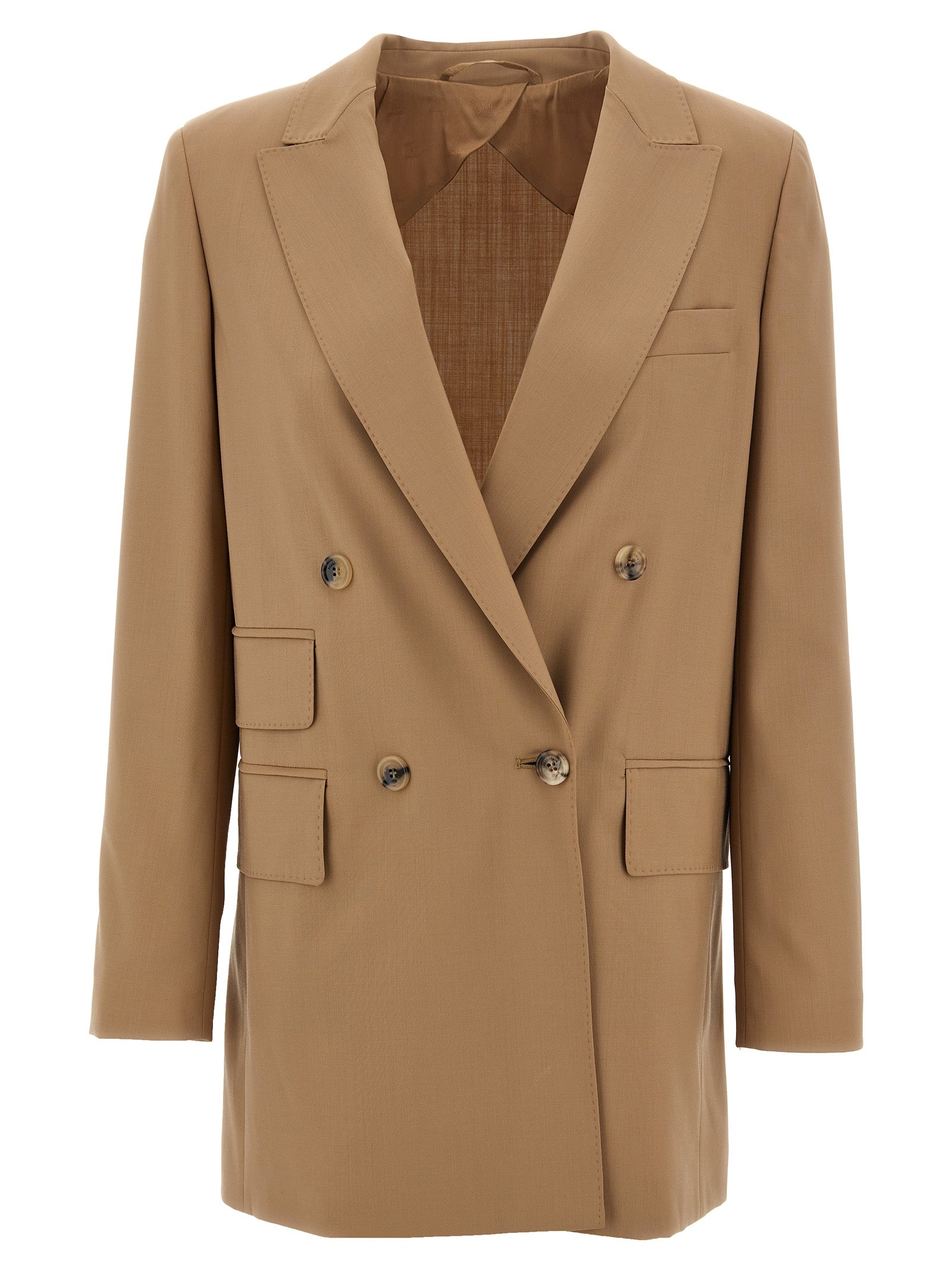 Max Mara Beige Virgin Wool Blazer Max Mara