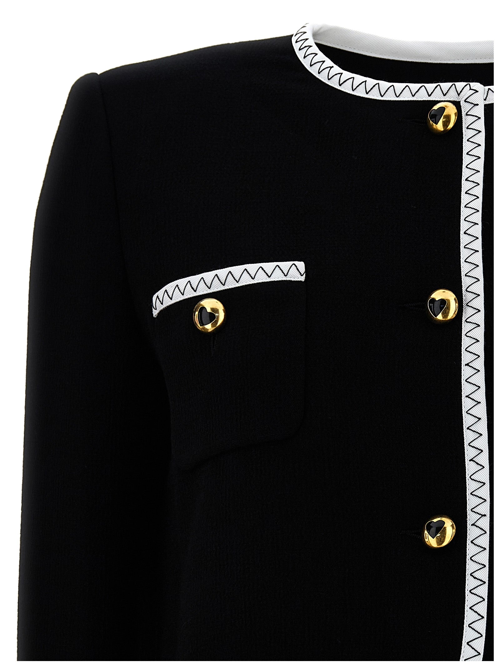 Moschino Bicolor Viscose Full-Length Jacket Moschino