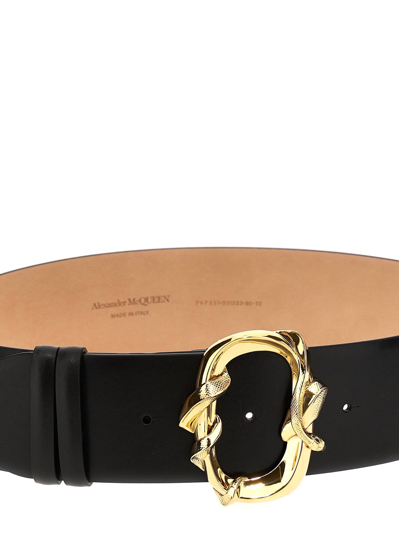 Alexander McQueen Black Cowhide Regular Belt Alexander McQueen