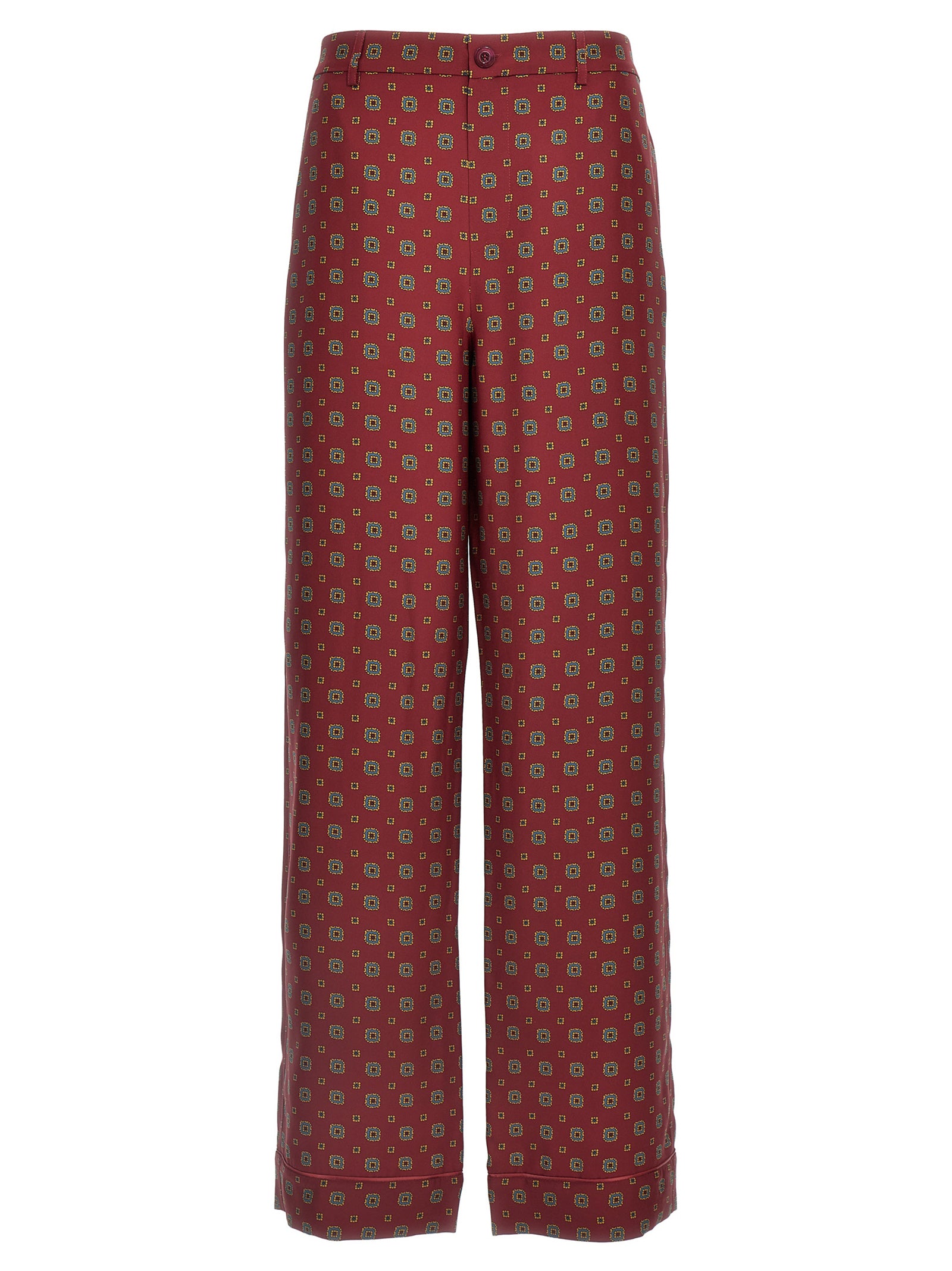 Moschino Bordeaux Silk Casual Pants Moschino
