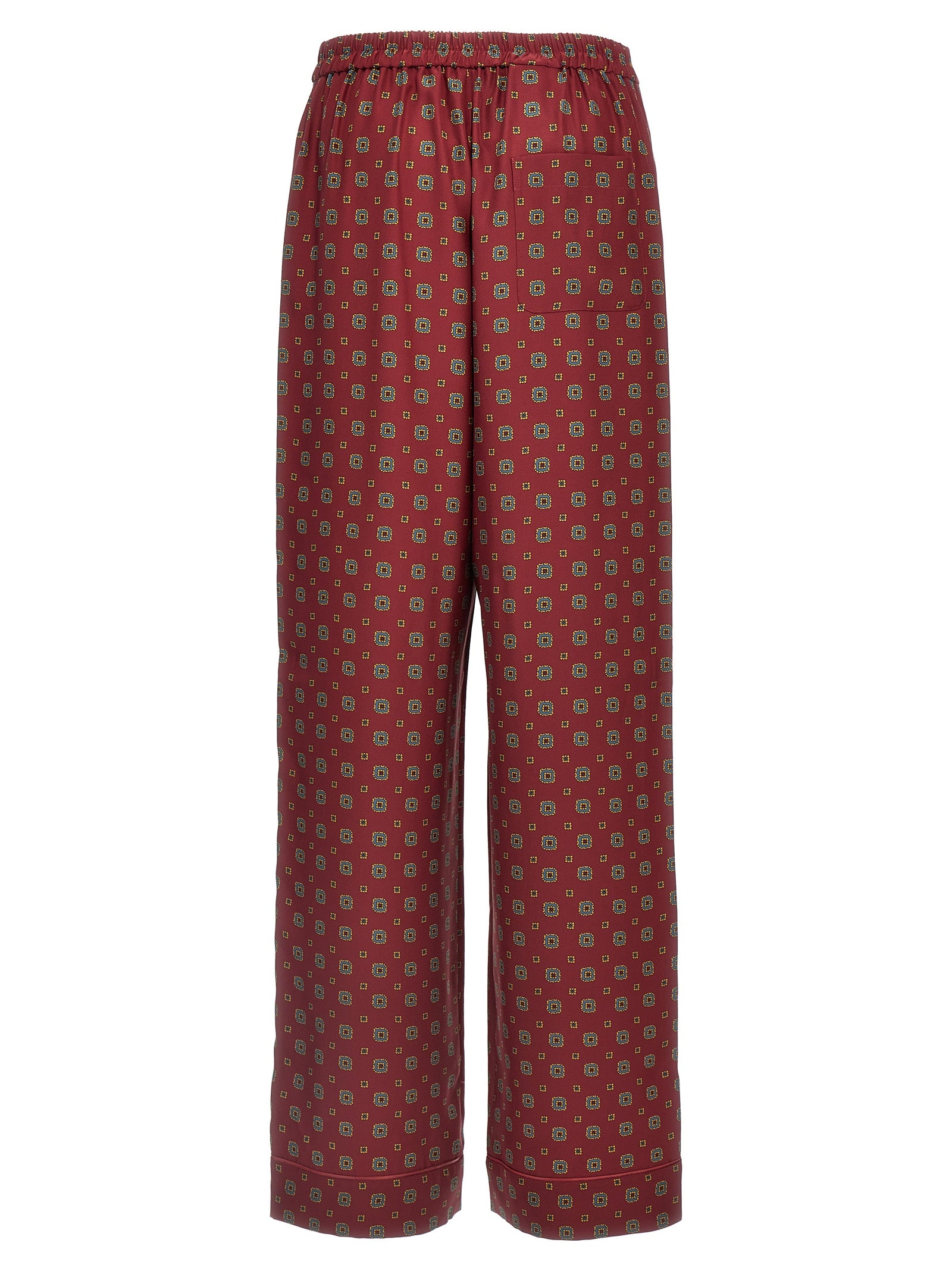 Moschino Bordeaux Silk Casual Pants Moschino