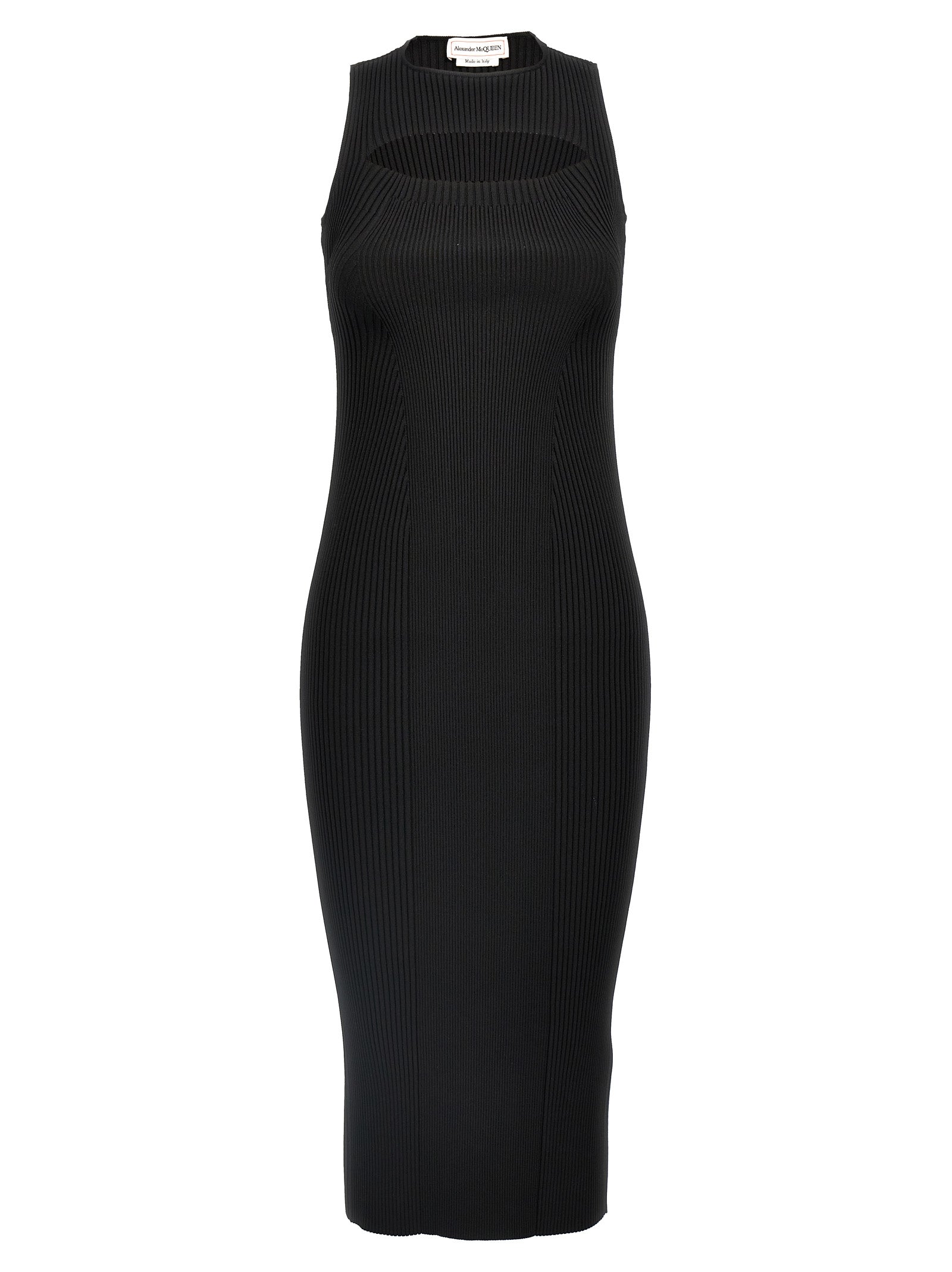Alexander McQueen Black Viscose Midi Dress Alexander McQueen