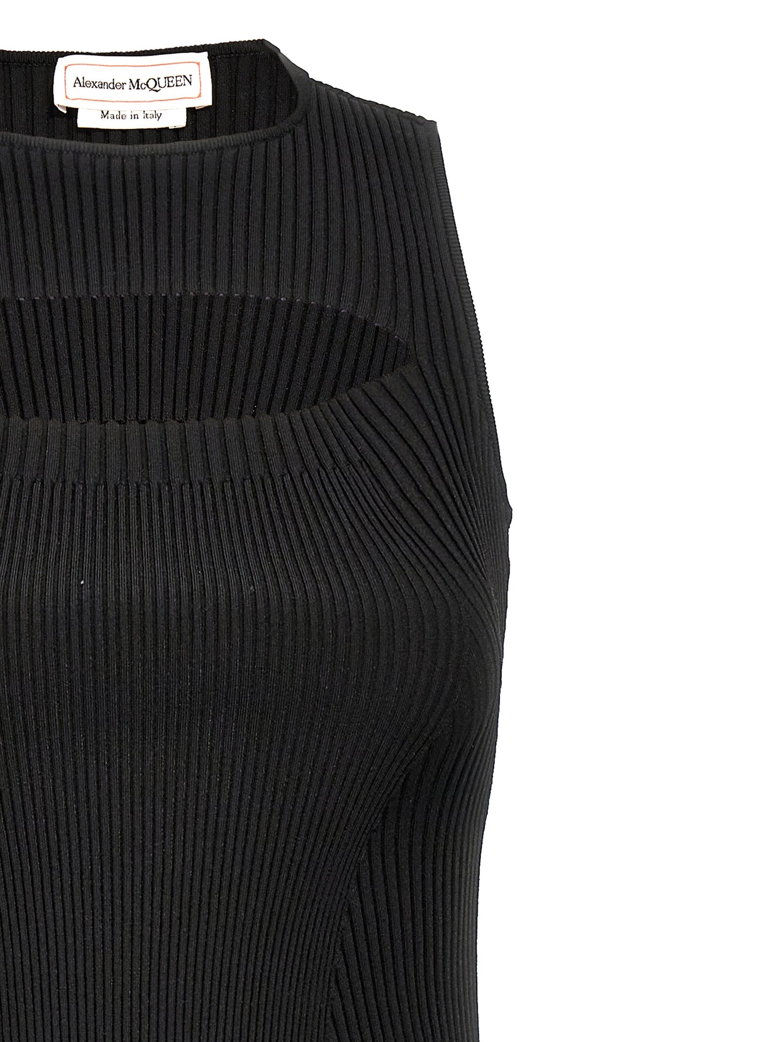Alexander McQueen Black Viscose Midi Dress Alexander McQueen