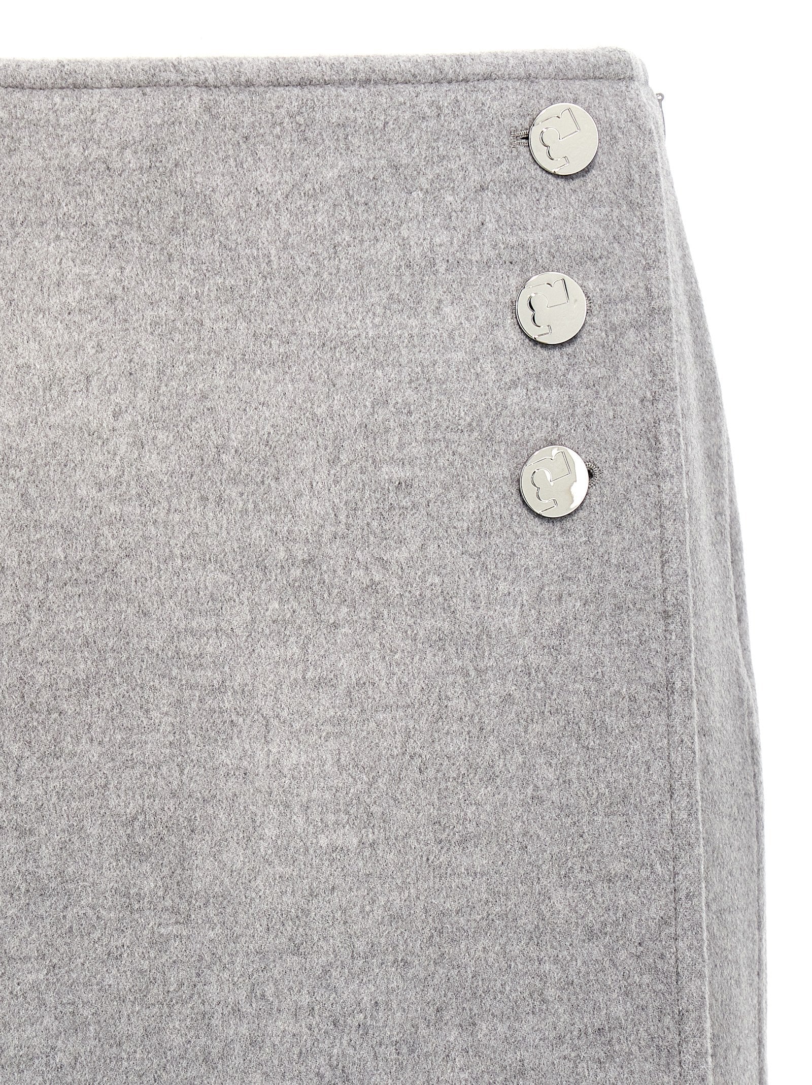 Tory Burch Gray Wool Long Skirt Tory Burch
