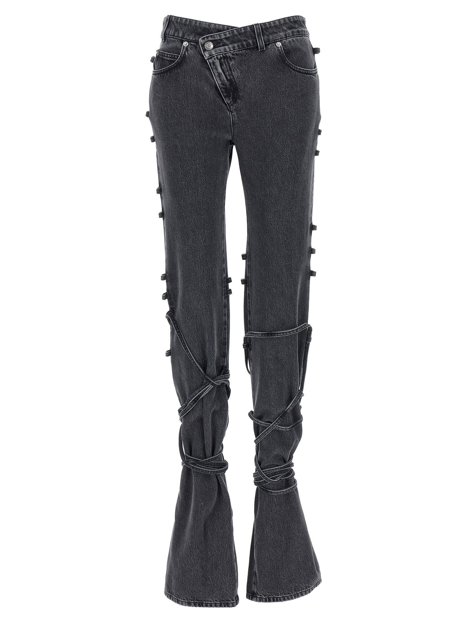 Alexander McQueen Black Cotton Flared Jeans Alexander McQueen