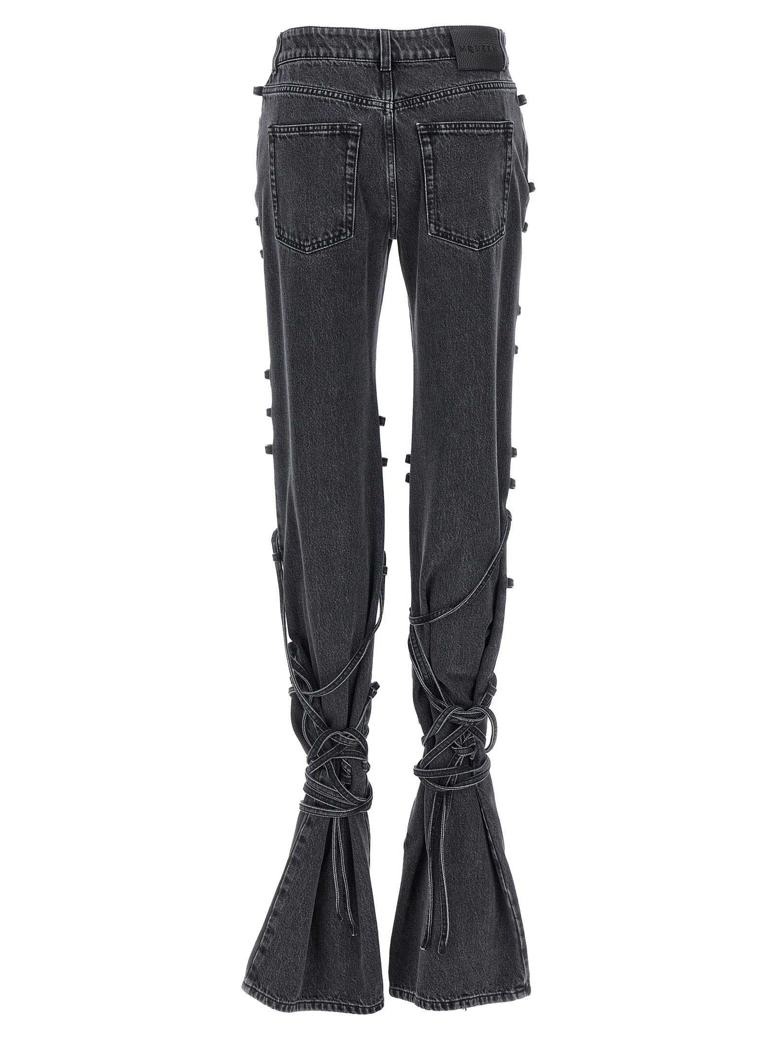 Alexander McQueen Black Cotton Flared Jeans Alexander McQueen
