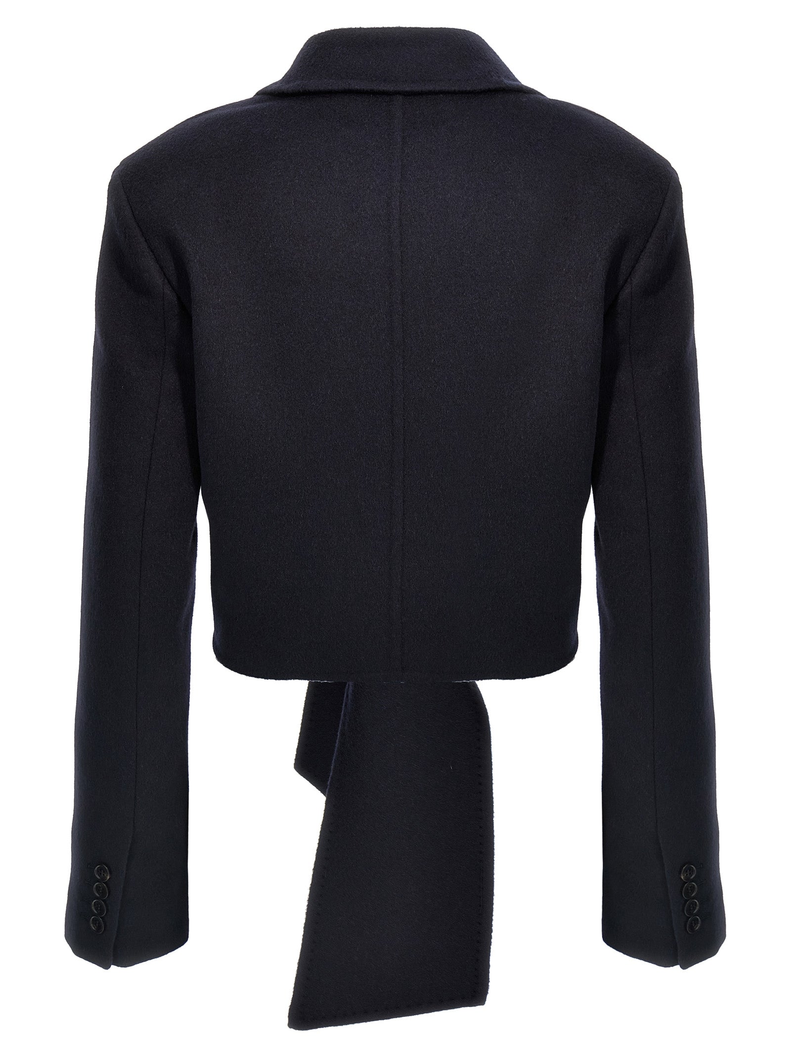Max Mara Blue Wool Full-Length Jacket Max Mara