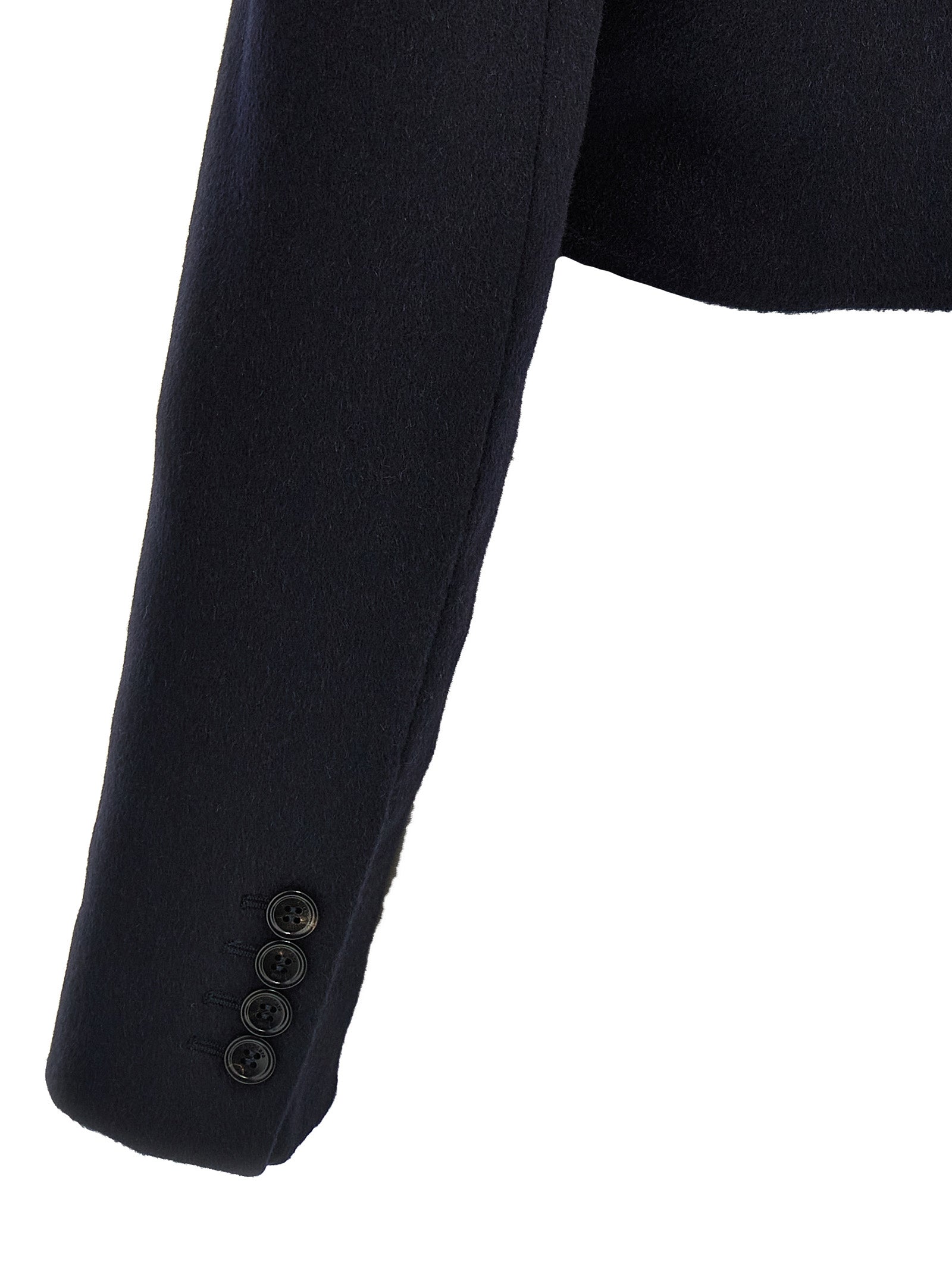 Max Mara Blue Wool Full-Length Jacket Max Mara