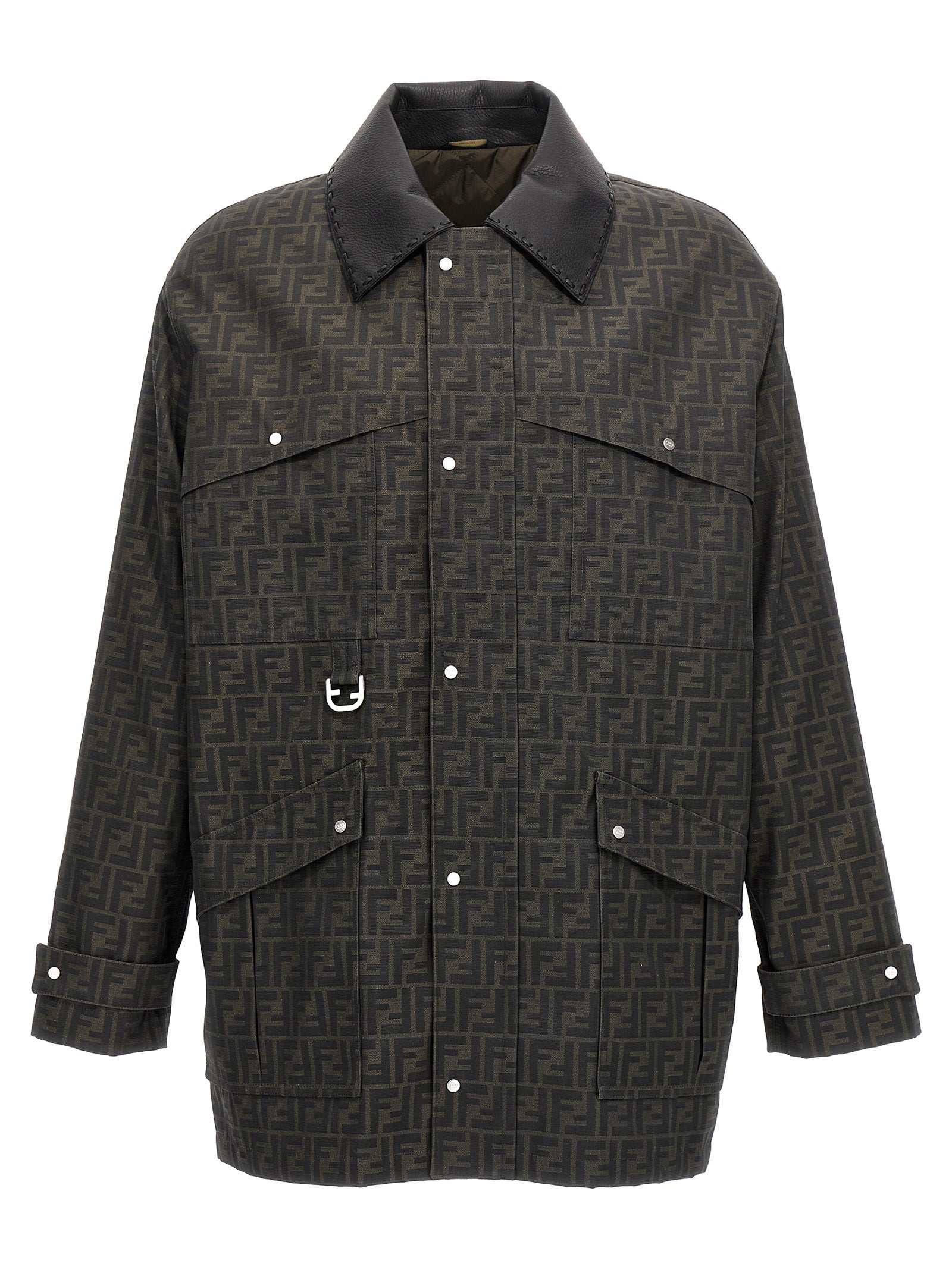 Fendi Brown Polyester Full-Length Jacket Fendi