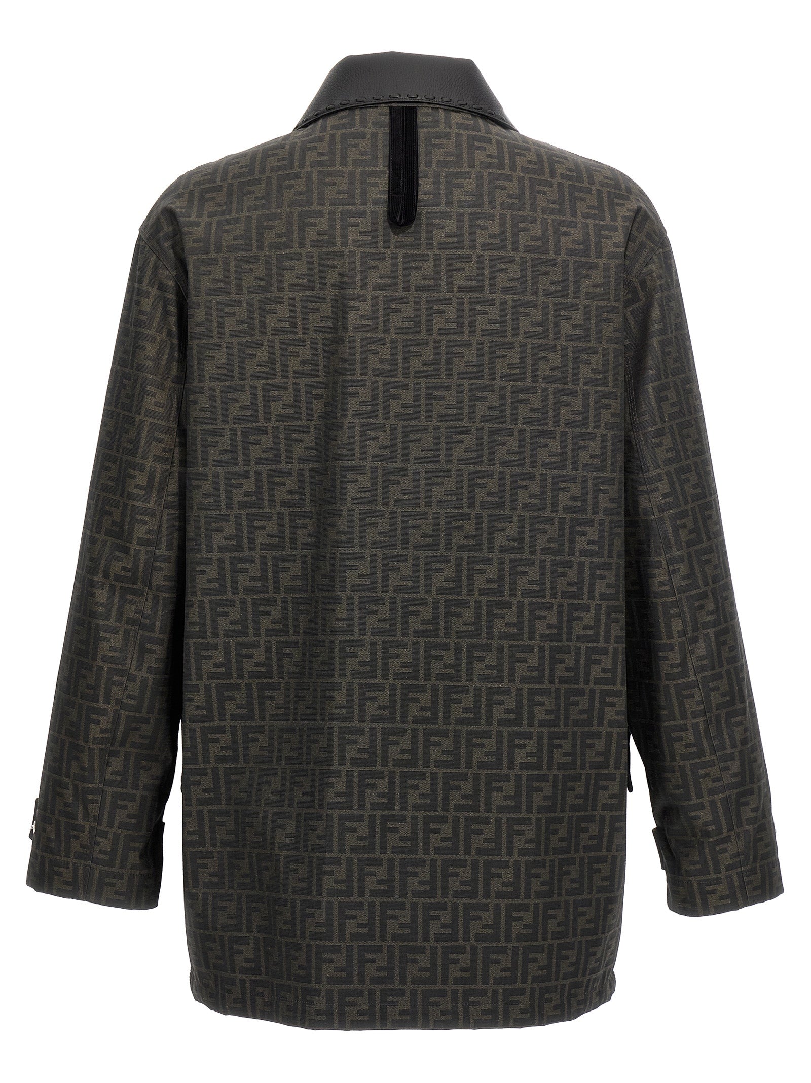 Fendi Brown Polyester Full-Length Jacket Fendi