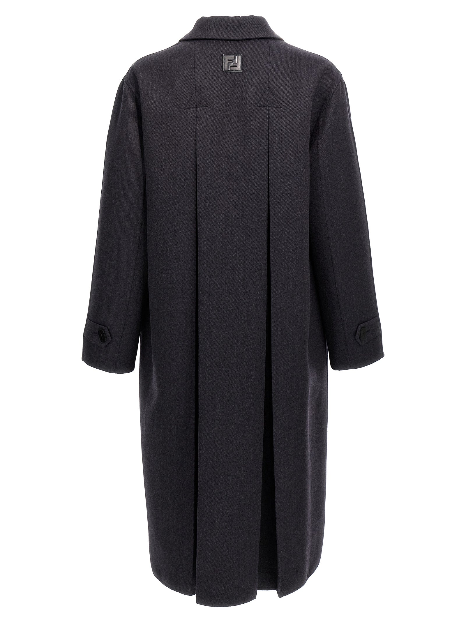 Fendi Blue Virgin Wool Coat Fendi