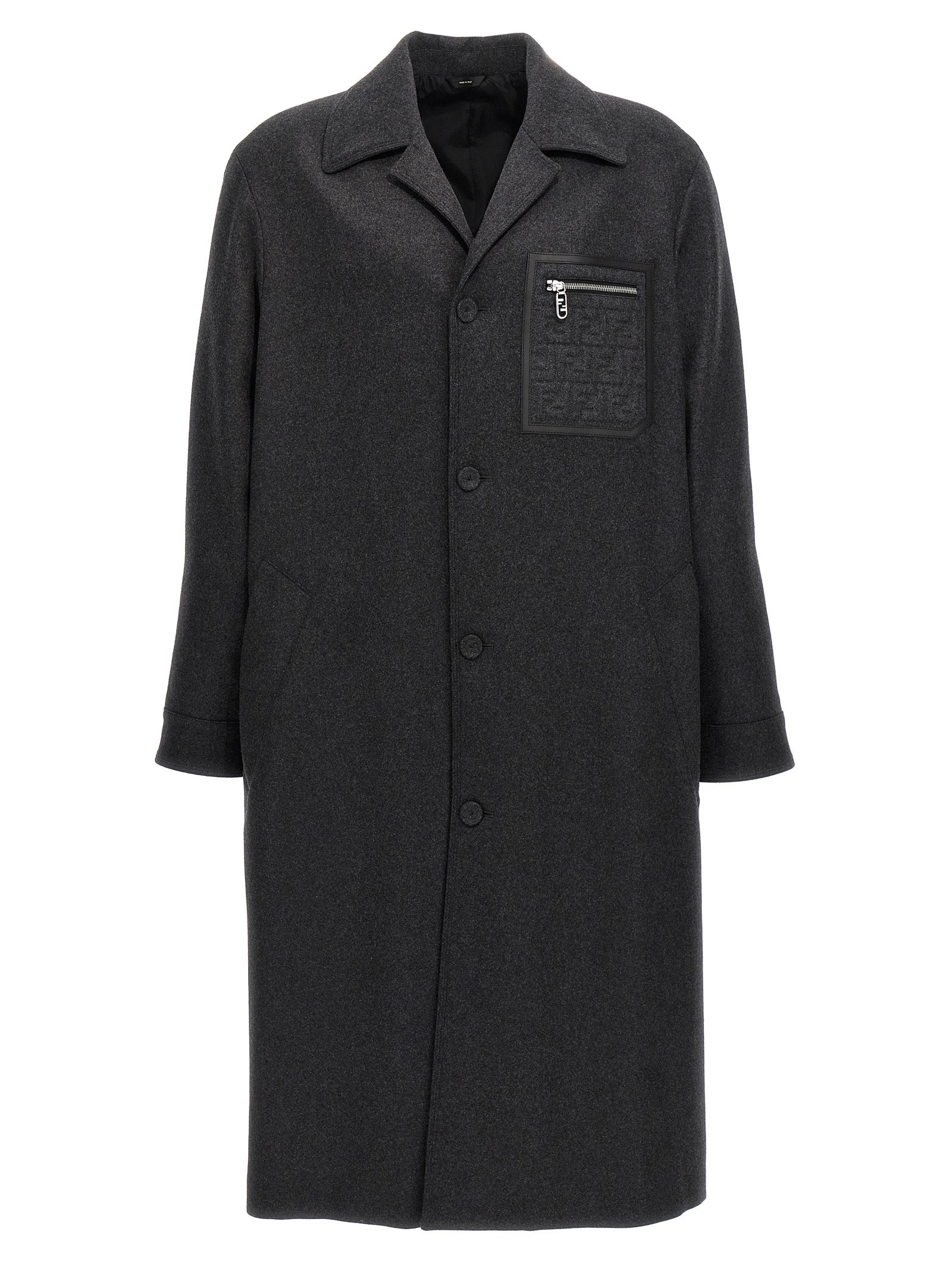Fendi Gray Cashmere Coat Fendi