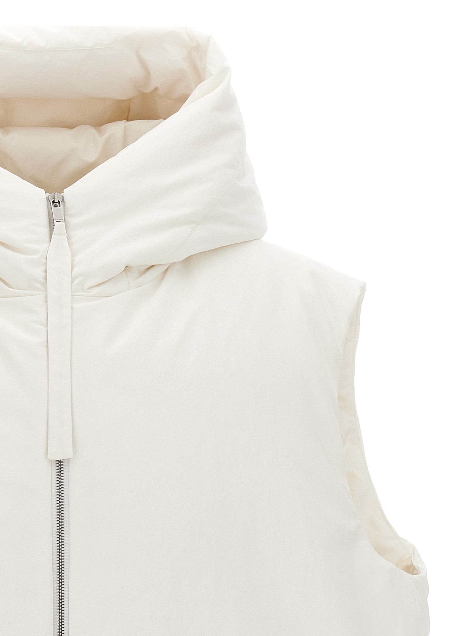 Jil Sander White Polyester Sleeveless Jacket Jil Sander