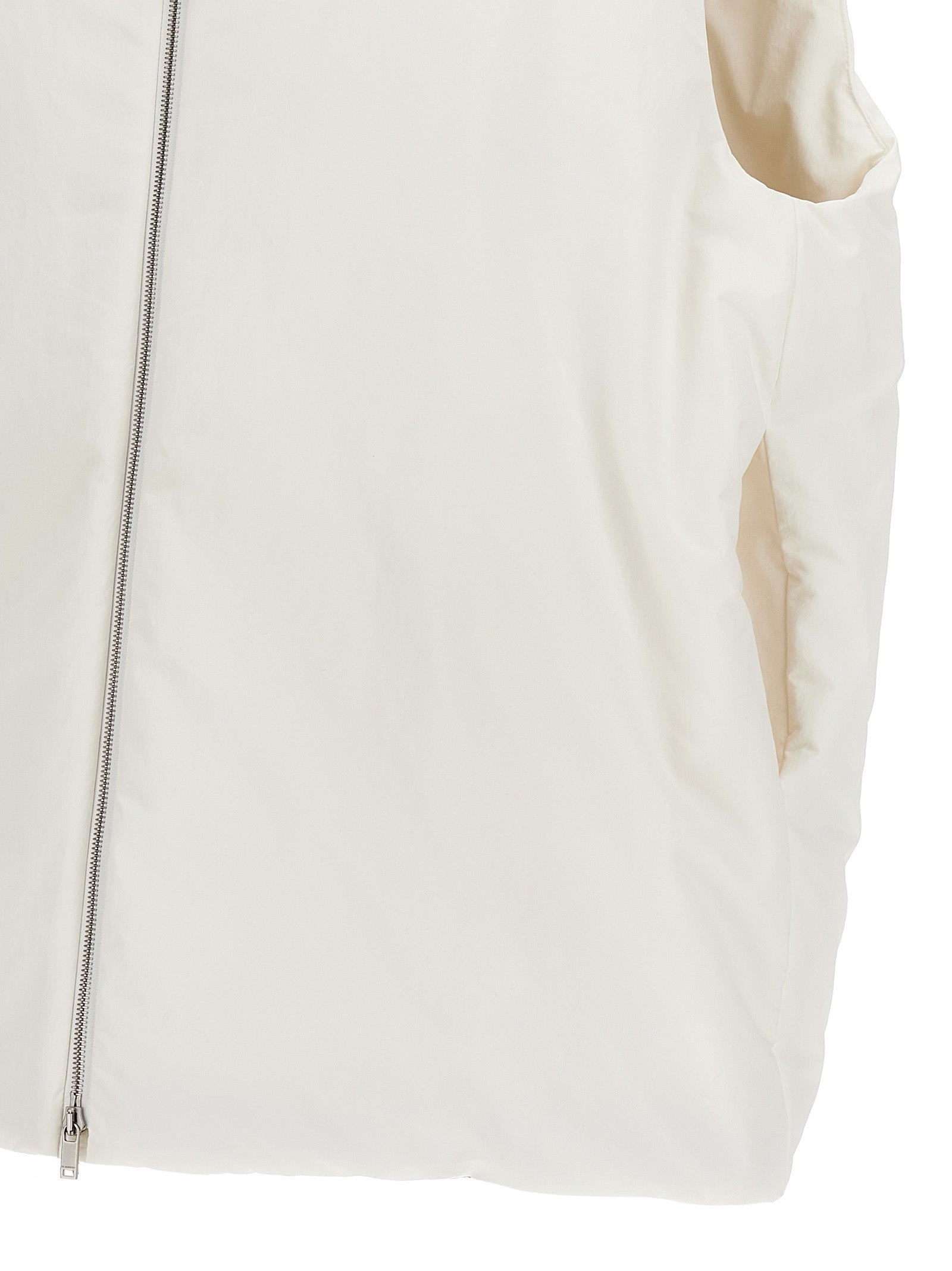 Jil Sander White Polyester Sleeveless Jacket Jil Sander