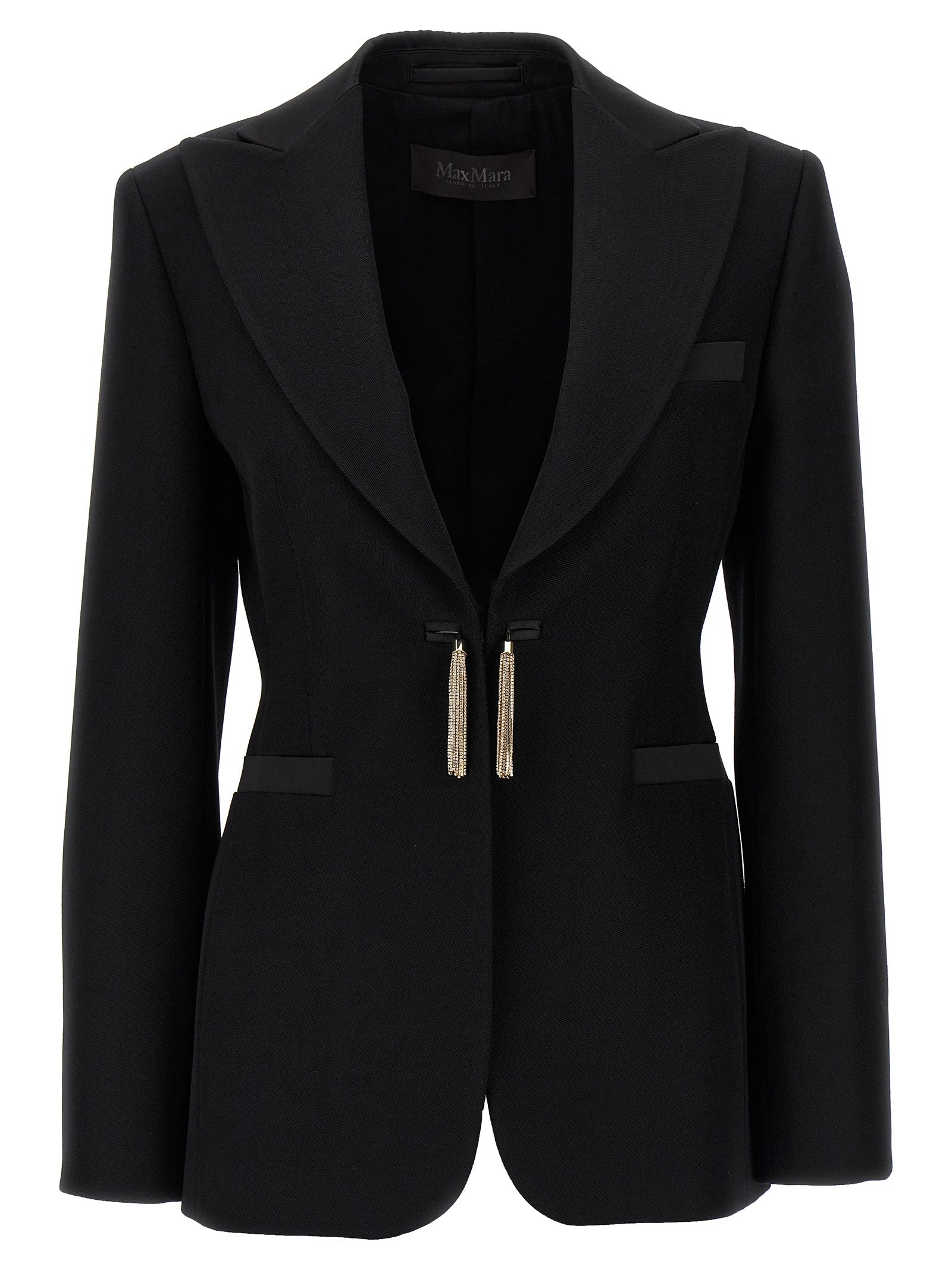 Max Mara Black Virgin Wool Blazer Max Mara