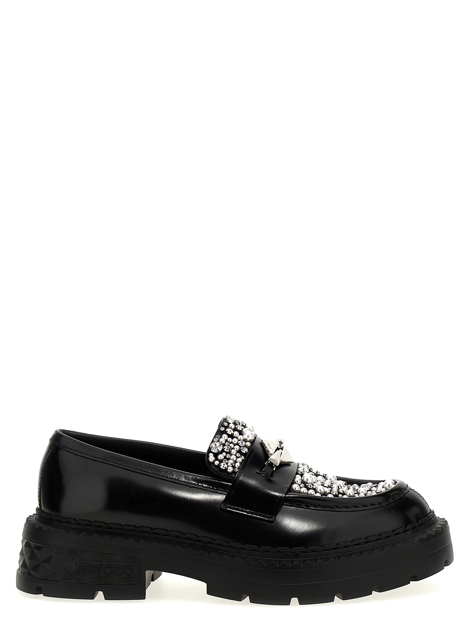 Jimmy Choo Black Calfskin Slip-On Loafers Jimmy Choo