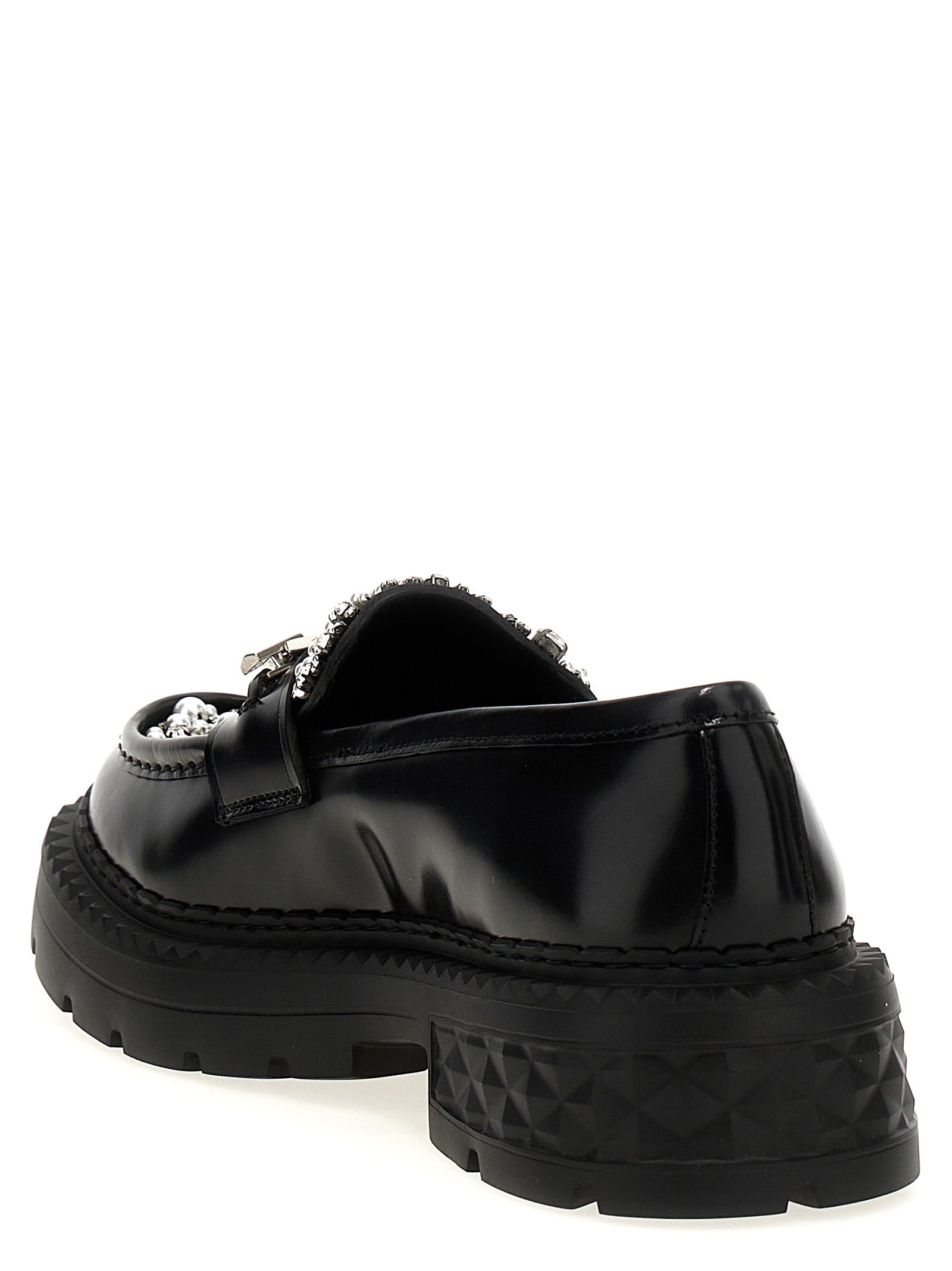 Jimmy Choo Black Calfskin Slip-On Loafers Jimmy Choo