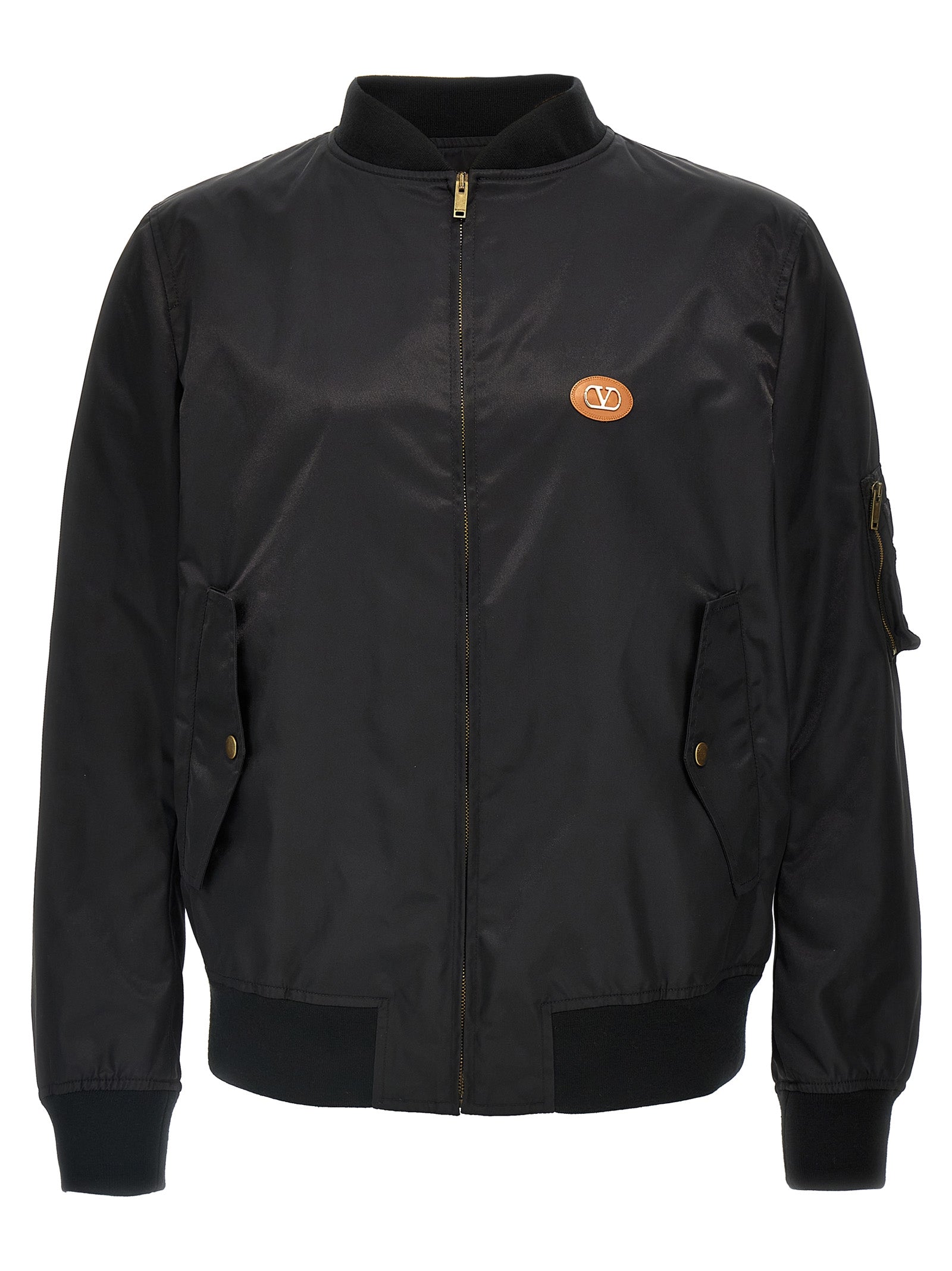 Valentino Garavani Black Polyamide Bomber Valentino Garavani