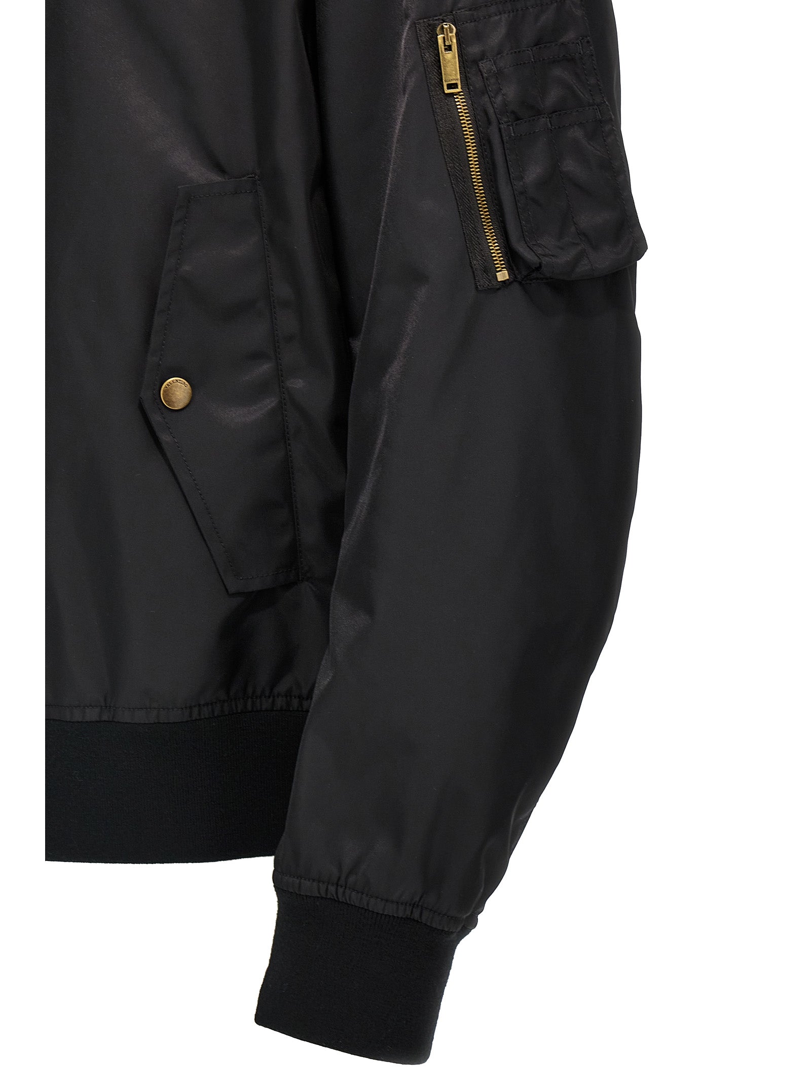 Valentino Garavani Black Polyamide Bomber Valentino Garavani
