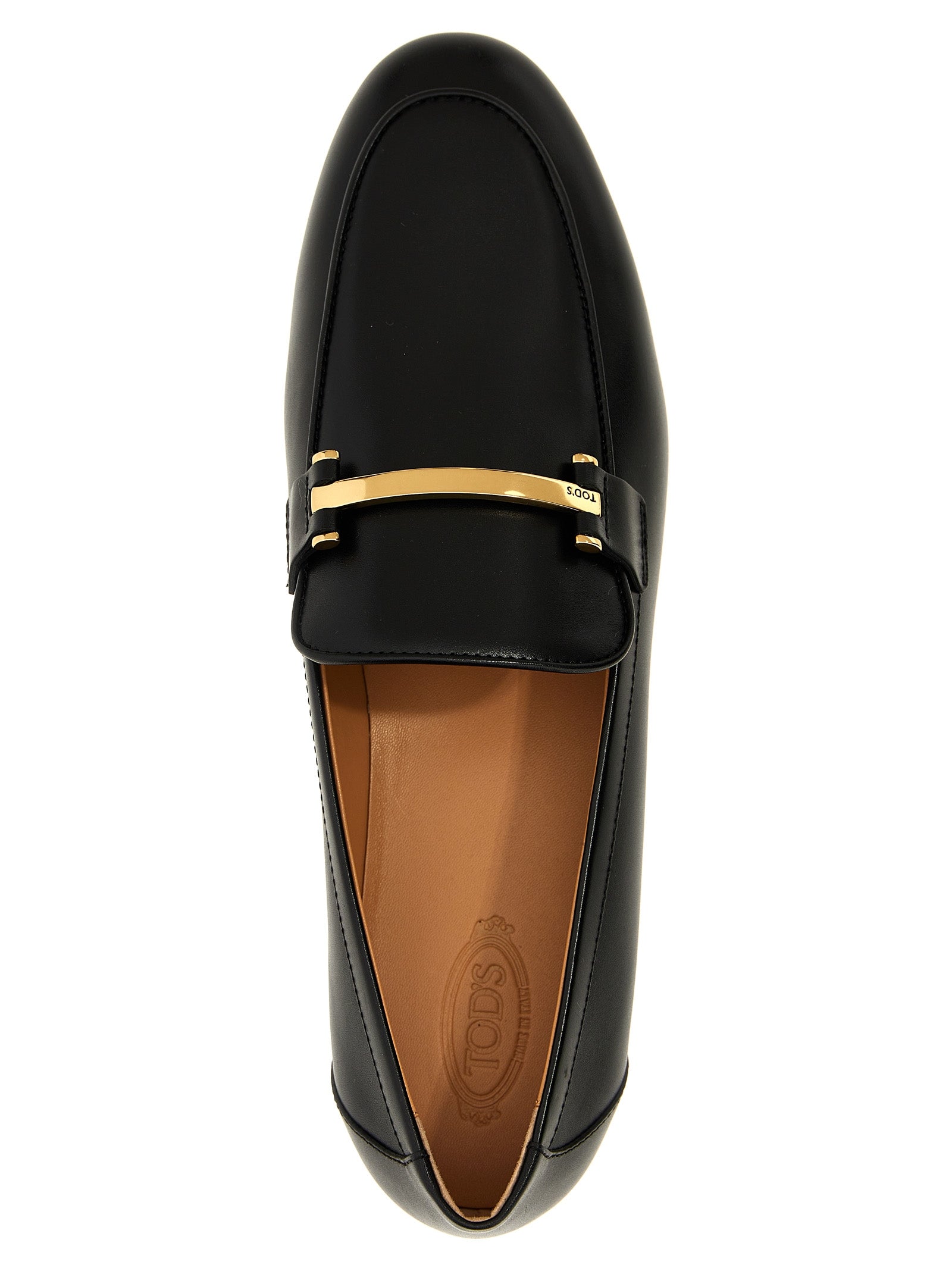 Tod's Black Calfskin Slip-On Loafers Tod's