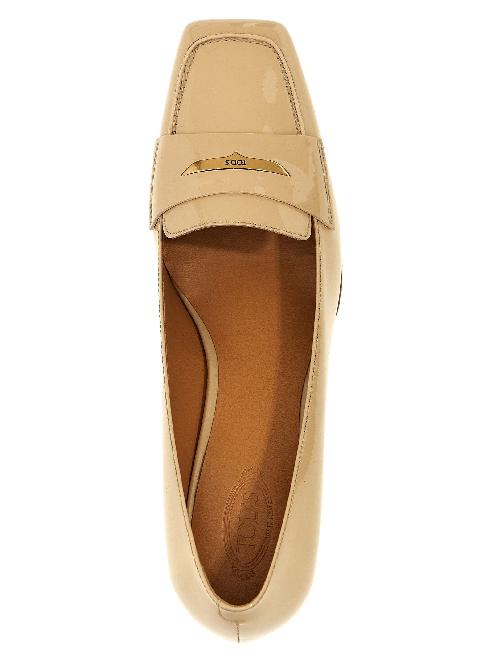 Tod's Beige Calfskin Mid Heel Pumps Tod's