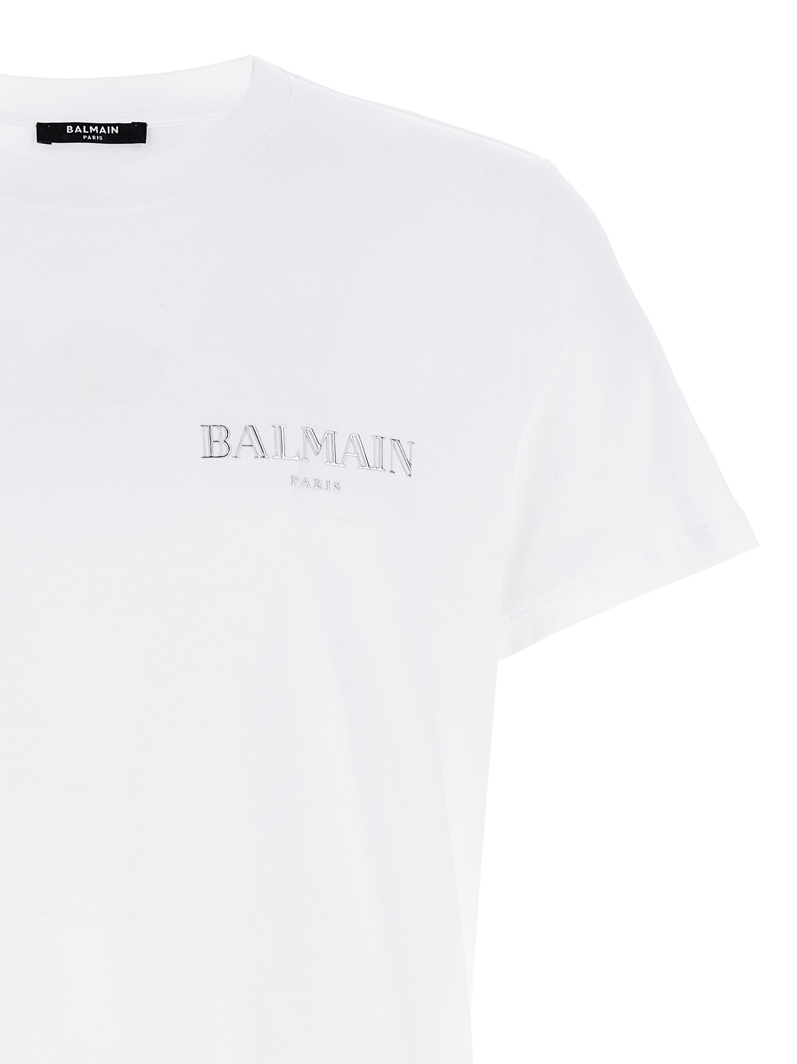 Balmain White Organic Cotton T-Shirt Balmain