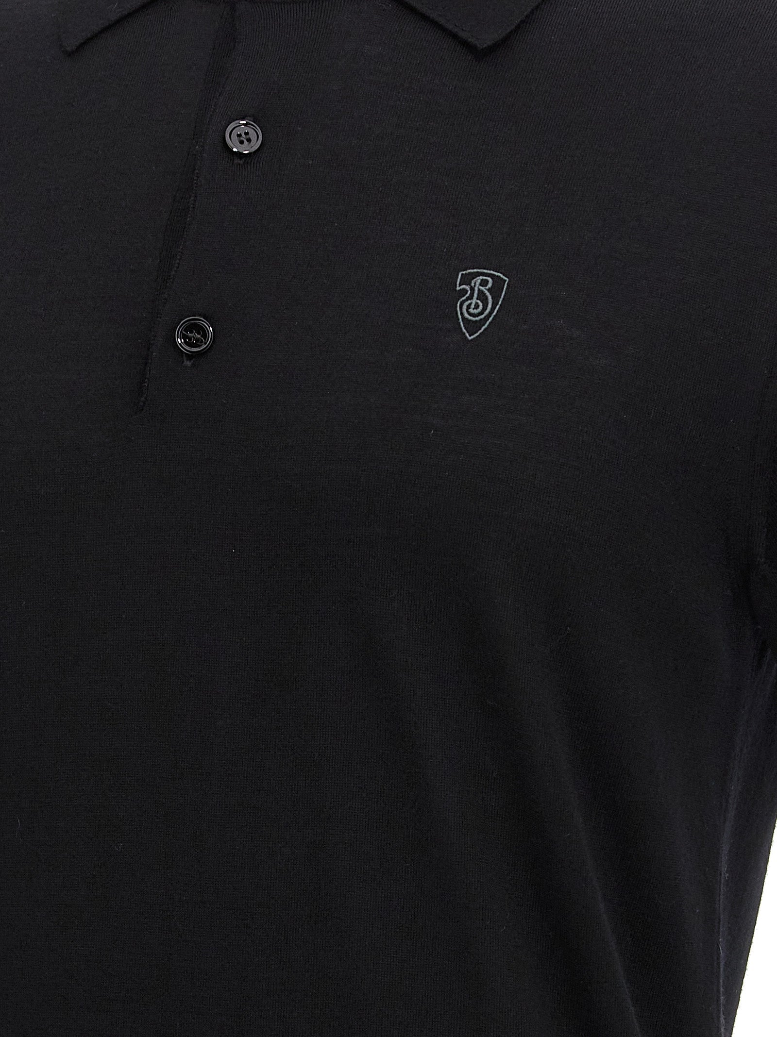 Burberry Black Wool Polo Shirt Burberry
