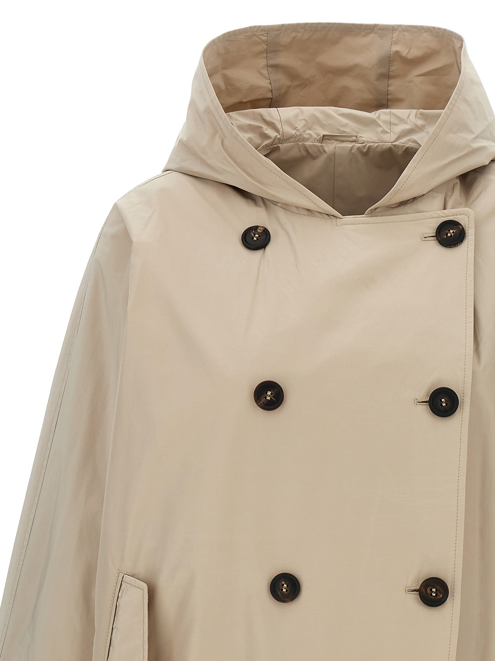 Brunello Cucinelli Beige Polyester Full-Length Jacket Brunello Cucinelli
