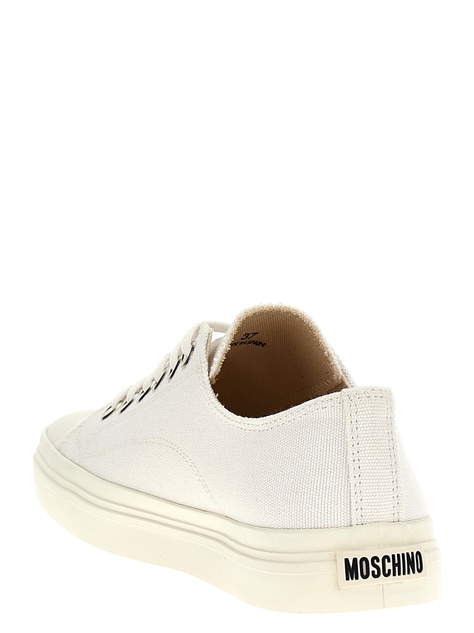 Moschino White Cotton Low Top Sneakers Moschino