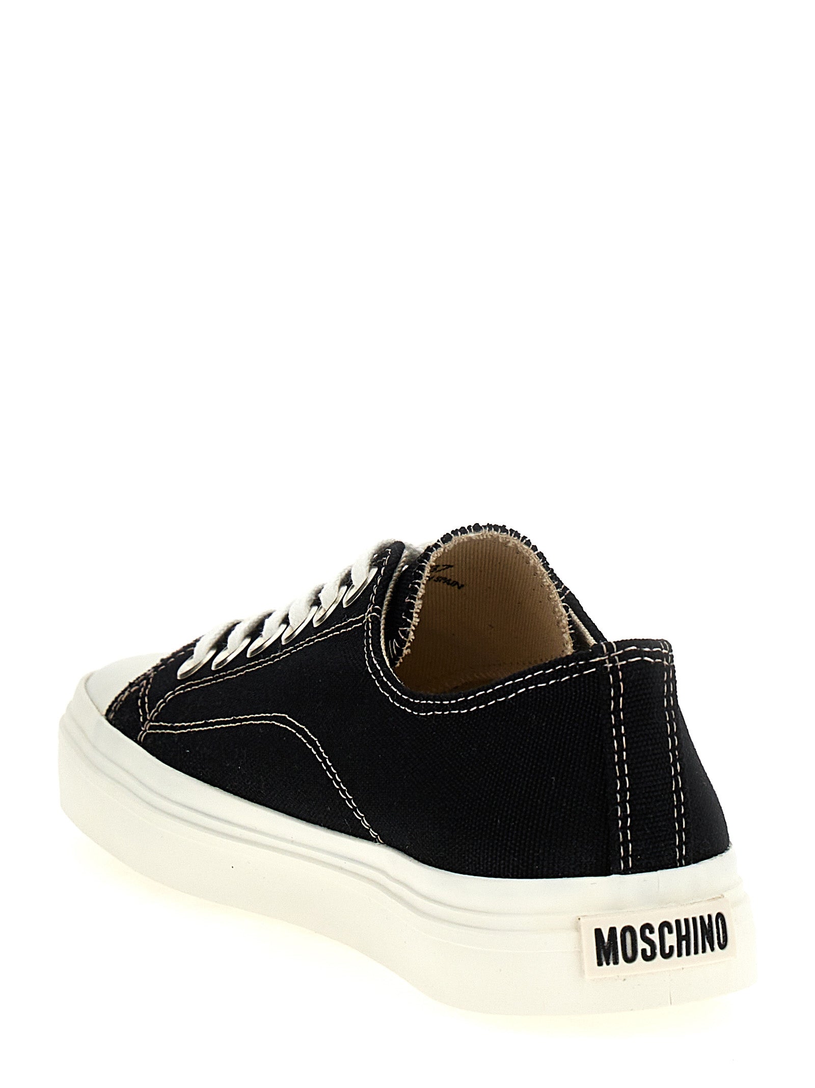 Moschino Black Cotton Low Top Sneakers Moschino