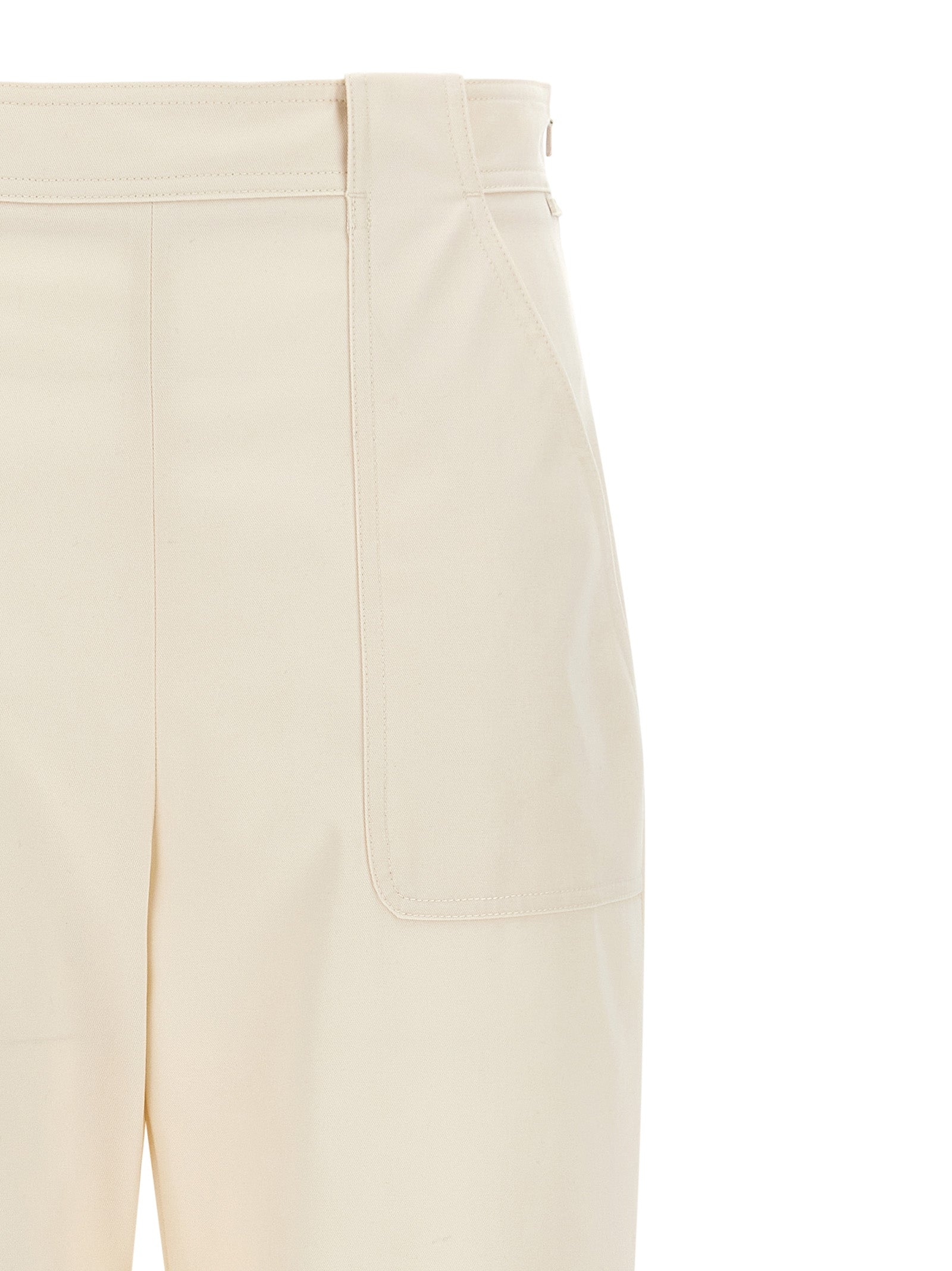 Max Mara White Cotton Casual Pants Max Mara