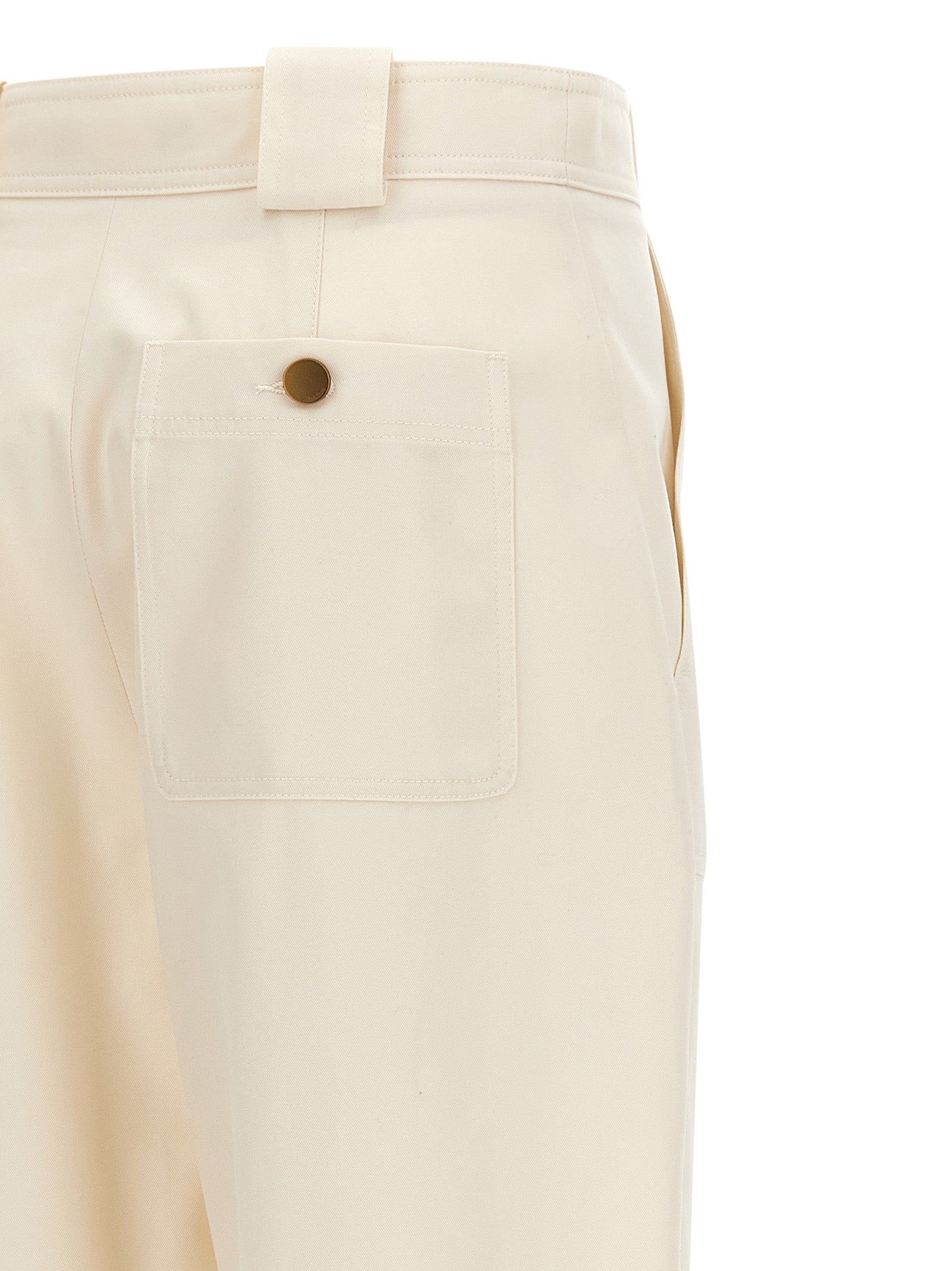 Max Mara White Cotton Casual Pants Max Mara
