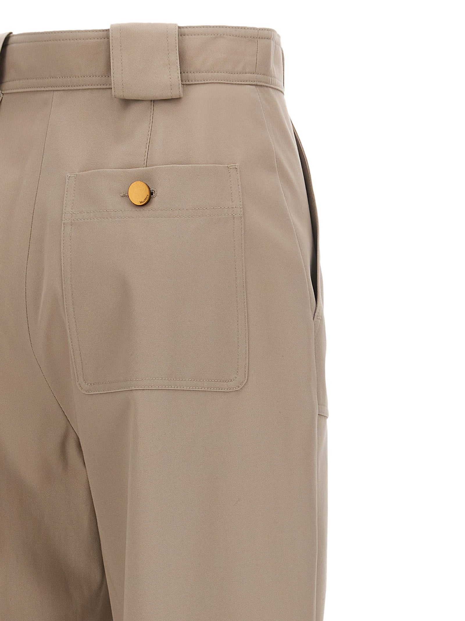Max Mara Beige Cotton Casual Pants Max Mara