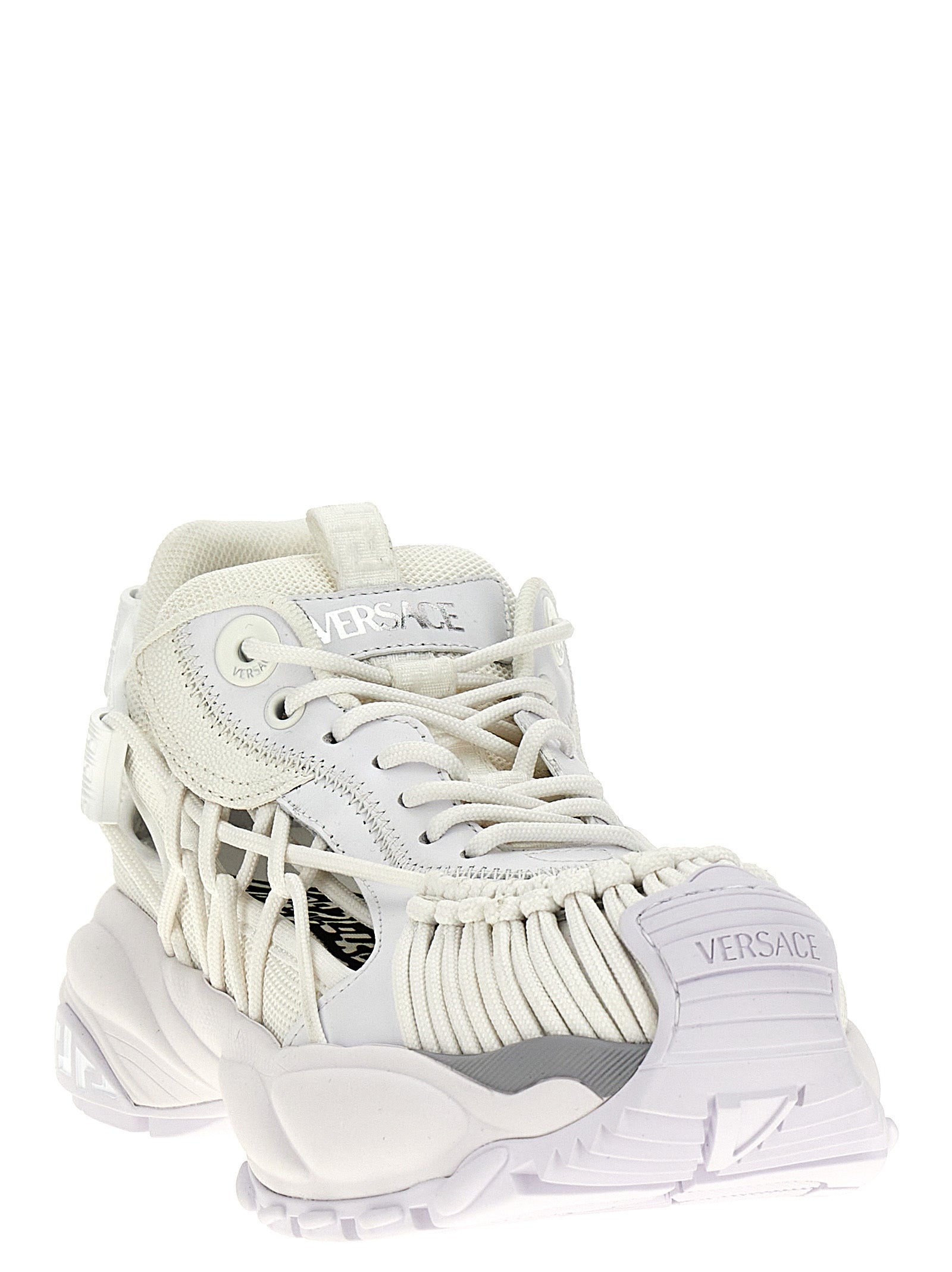 Versace White Calfskin Athletic Sneakers Versace