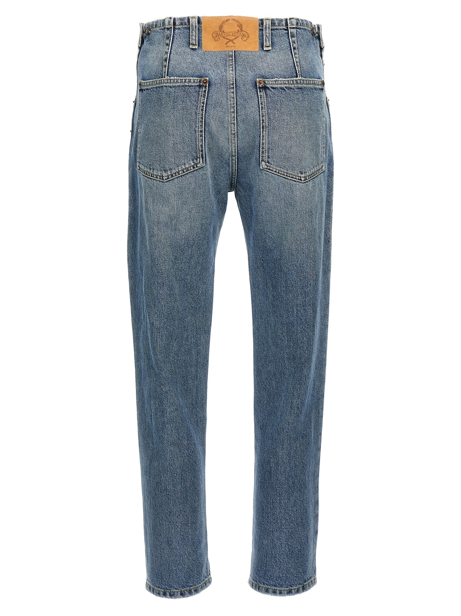 Moschino Blue Cotton Straight-Leg Jeans Moschino