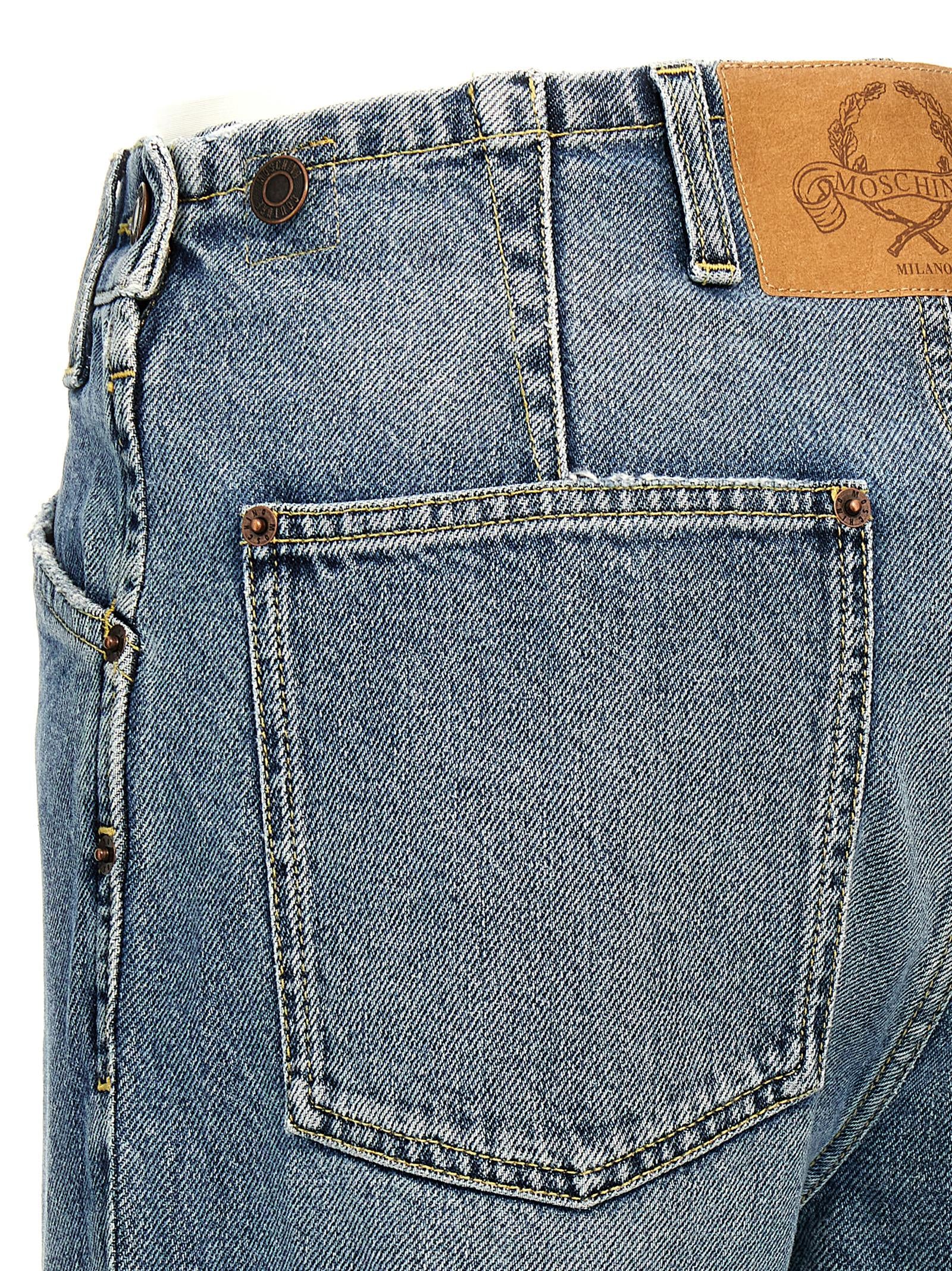 Moschino Blue Cotton Straight-Leg Jeans Moschino