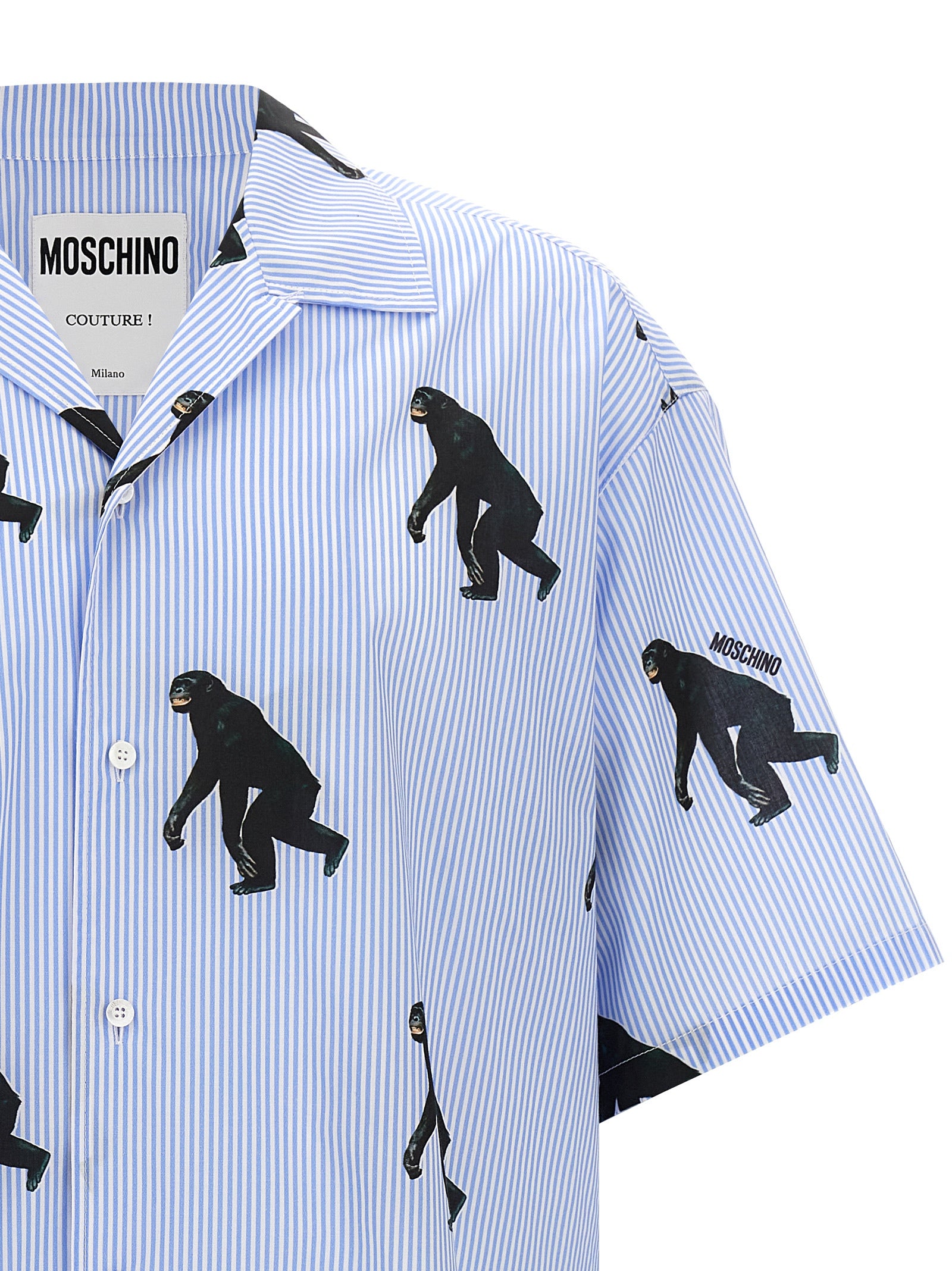 Moschino Blue Cotton Blouse Moschino