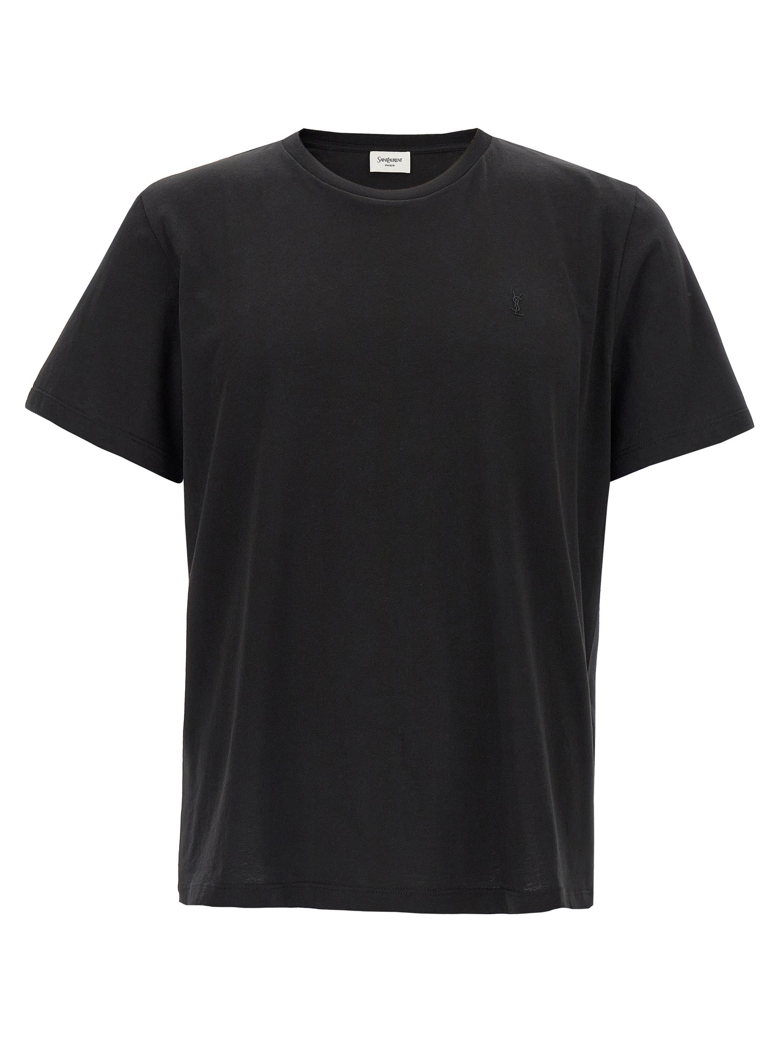 Saint Laurent Black Cotton T-Shirt Saint Laurent