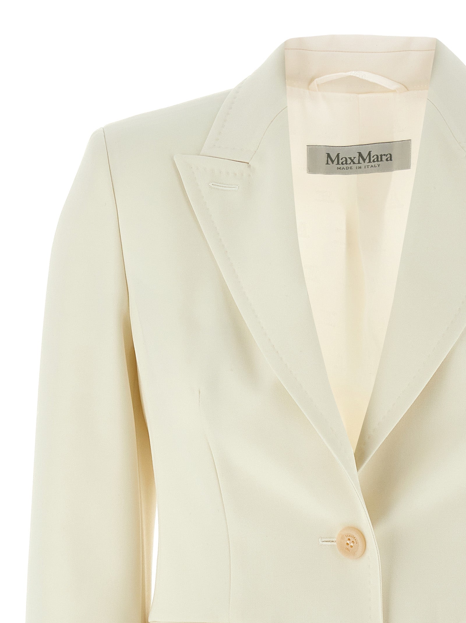 Max Mara White Virgin Wool Blazer Max Mara