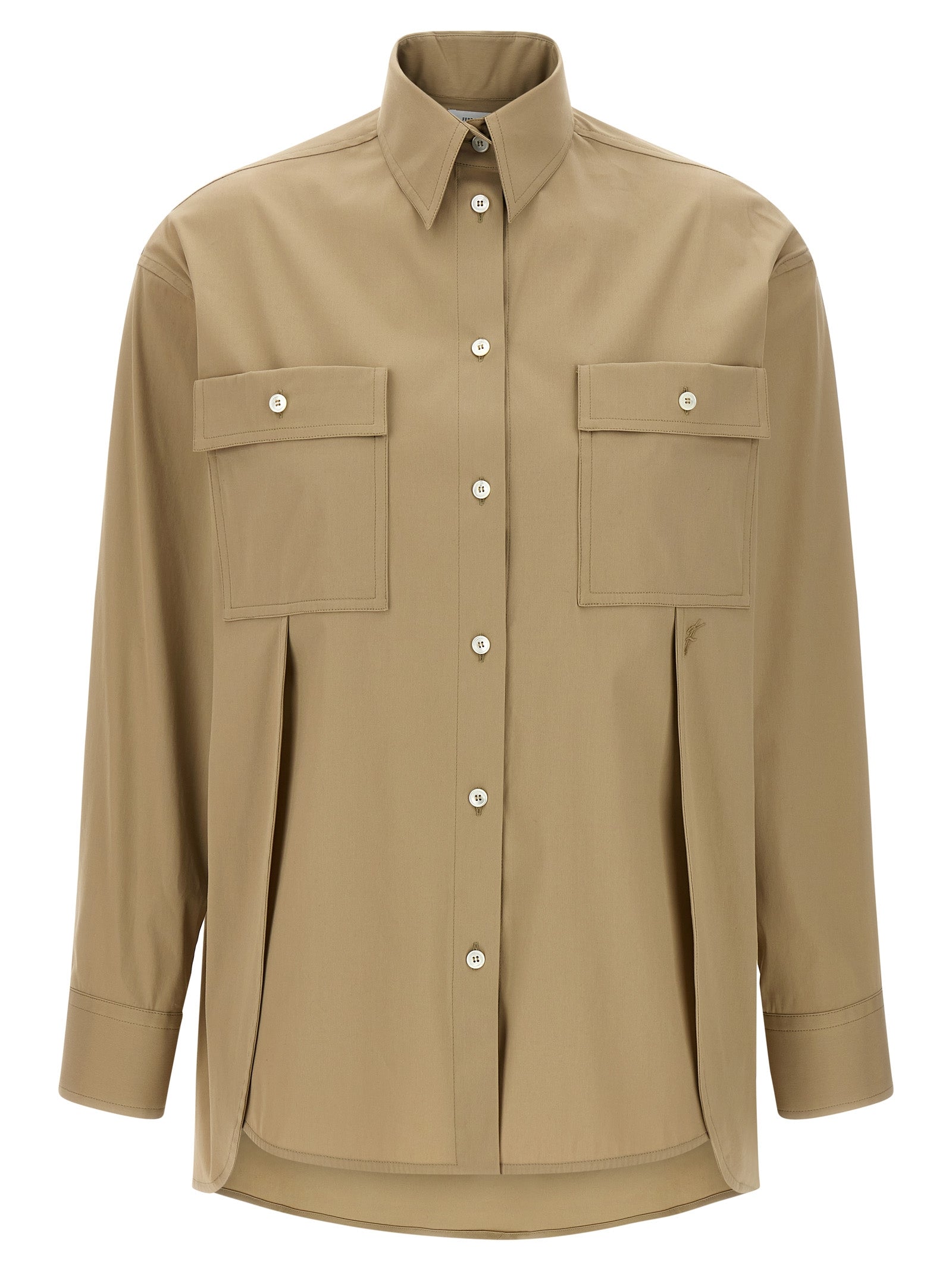Ferragamo Beige Cotton Blouse Ferragamo