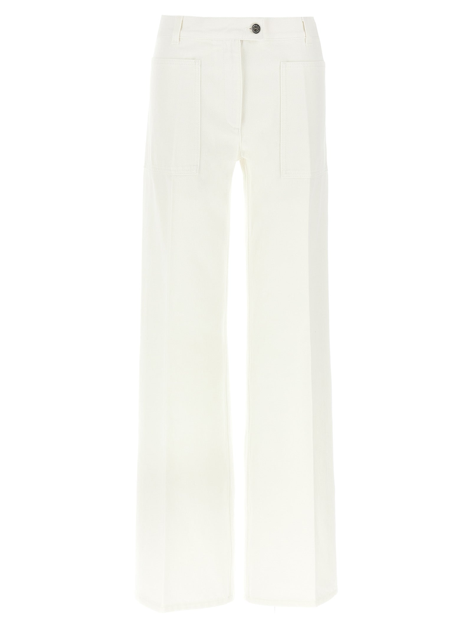 Ferragamo White Cotton Straight-Leg Jeans Ferragamo