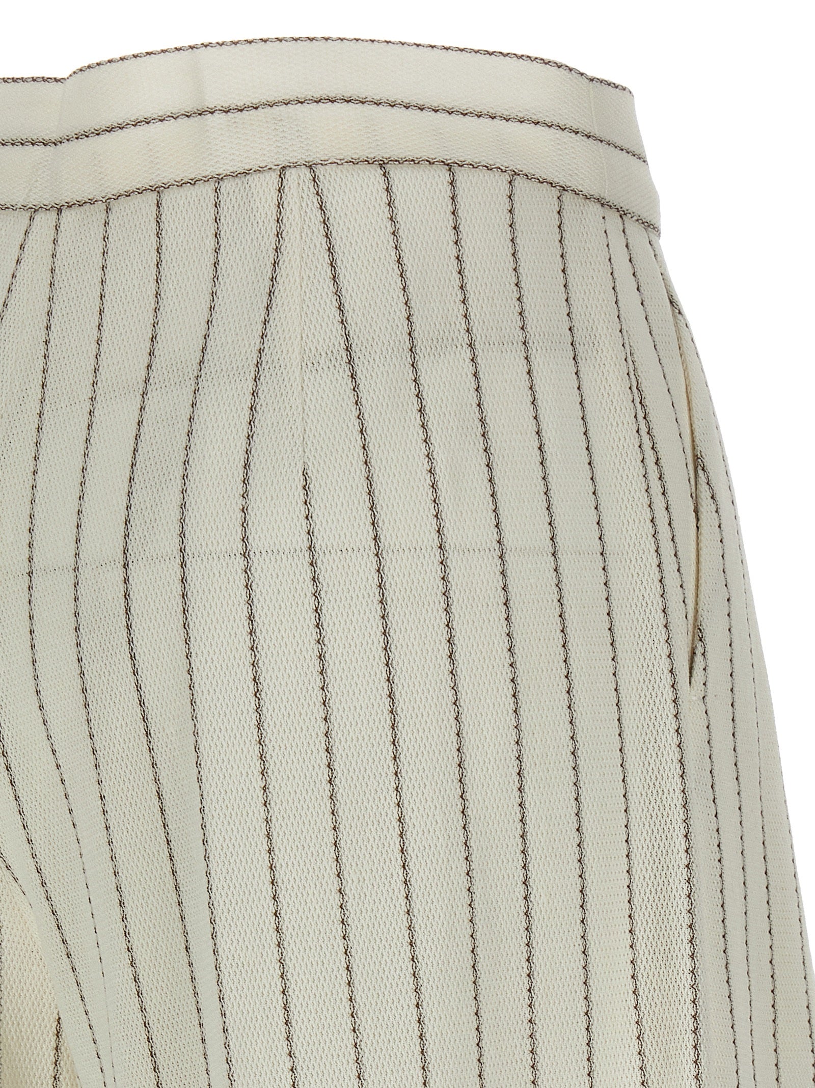 Max Mara White Cotton Casual Pants Max Mara